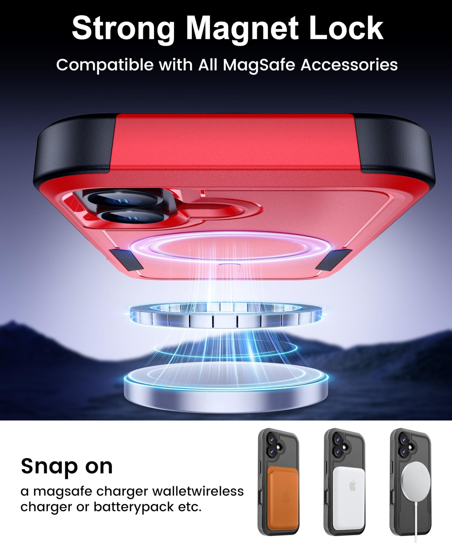 Magnetic for iPhone 17 Air Case [Compatible with MagSafe] [Shockproof] [Heavy Duty Protection] Pocket-Friendly & Tough Non-Slip Protective Phone Cover for iPhone 17Air 6.6", Black WN420