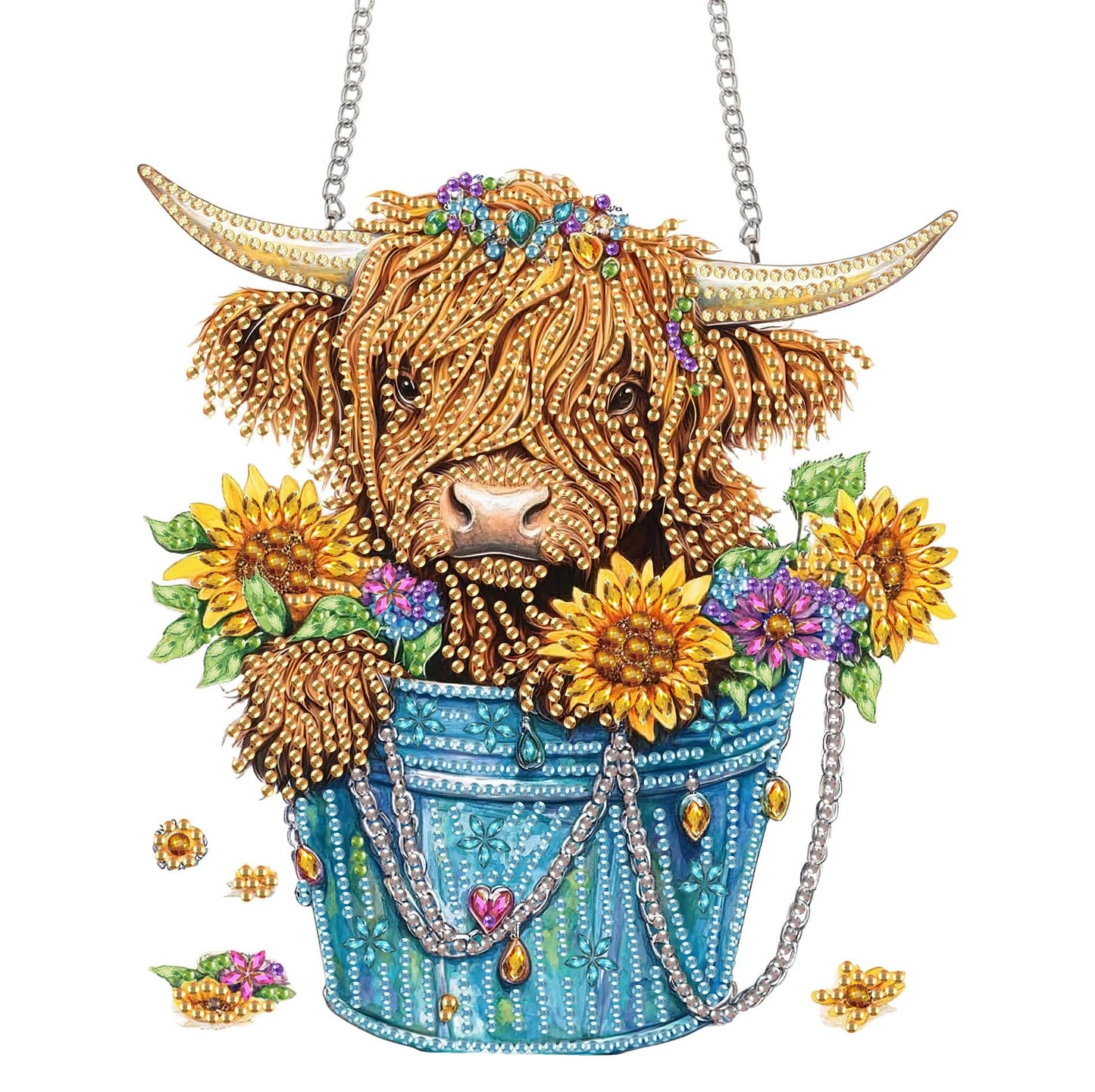 Bimkole Cat Diamond Art Hanging Kit for Adult, DIY 5D Animals Diamond Art Painting Window Pendant, Acrylic Crystal Art Hanging Ornament for Wall Home Garden Front Door Decor - 7.8x7.8 Inch BST220