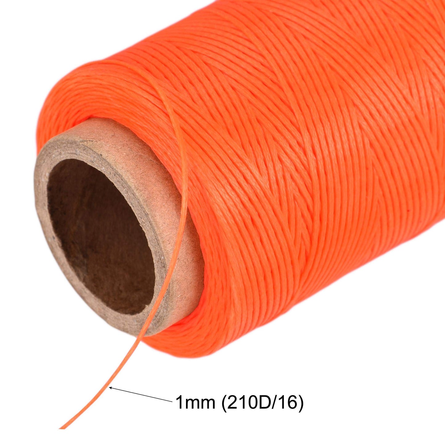 uxcell Leather Sewing Thread 186 Yards 210D/1mm Polyester Waxed Cord for Manual Sewing, Wheat BST326H
