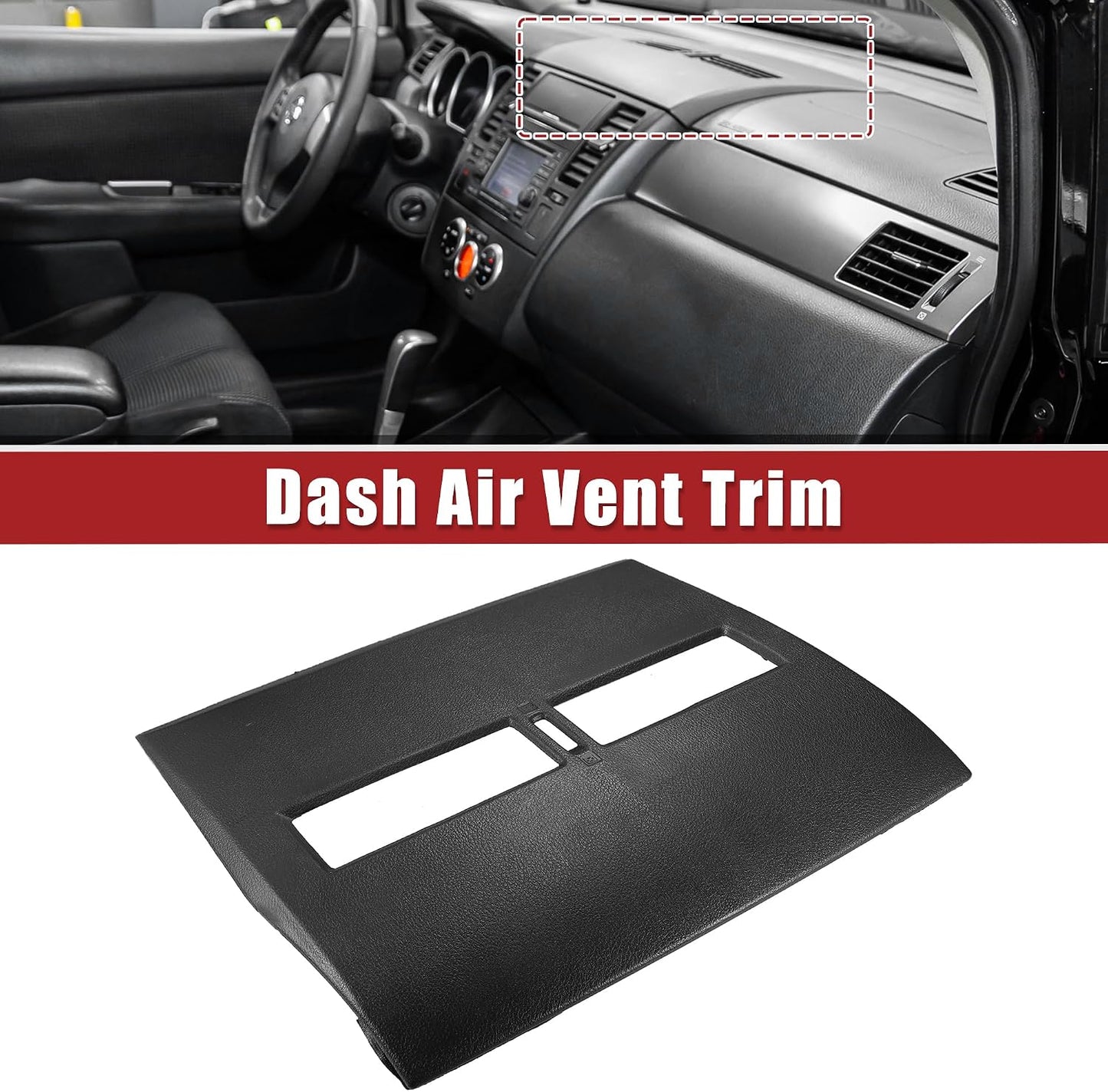 ACROPIX Front Upper Center Dash Air Vent Trim Bezel Panel Fit for Nissan Versa 2007 2008 2009 2010 2011 2012 No.68414-ED50C - Pack of 1 WN420