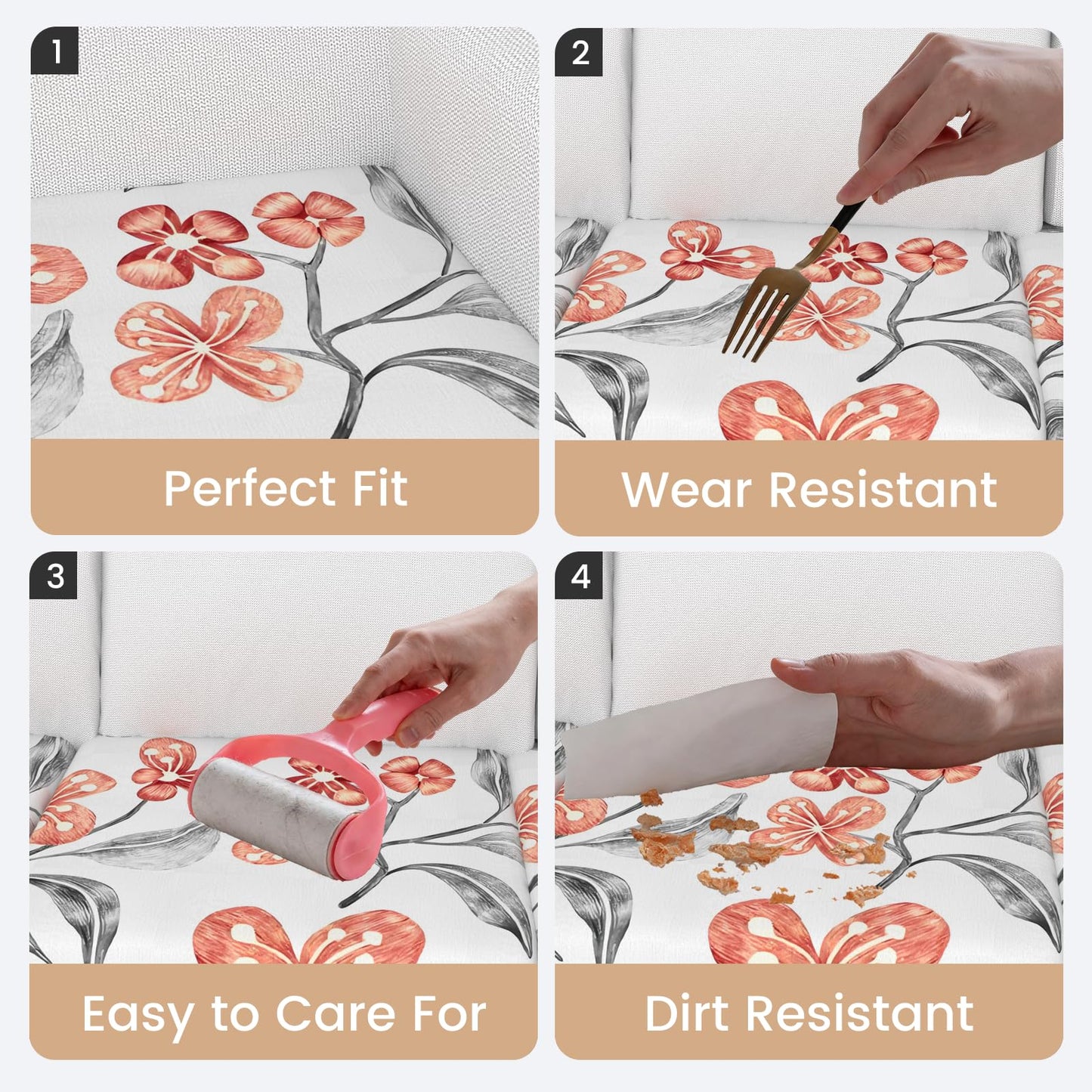 Stretch Couch Cushion Covers for Individual Sofa Seat Cushion,Washable Slipcover for Chair Loveseat Sofa,Furniture Protector Cushion Sofa Cover(Backrest or Seat) BST326H