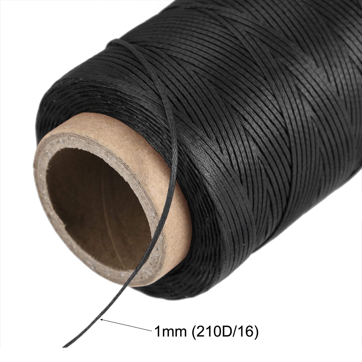 uxcell Leather Sewing Thread 186 Yards 210D/1mm Polyester Waxed Cord for Manual Sewing, Wheat BST326H