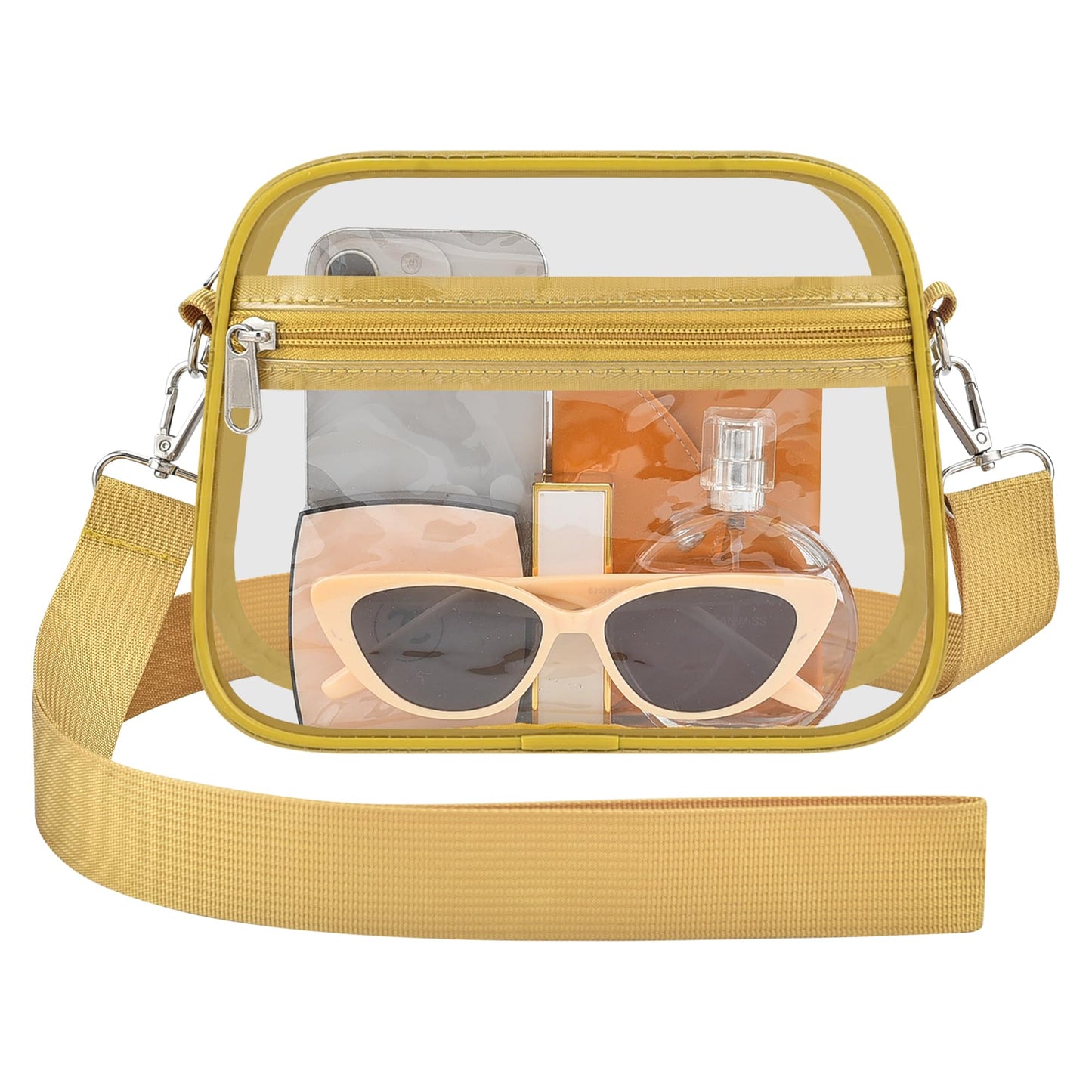 Clear Bag for Stadium Events Stadium Approved Women's Top-Handle Handbags | Mini Small Clear Bag Purse with Wide Adjustable Strap and Front Pocket for Sports Concerts, Festivals BST202