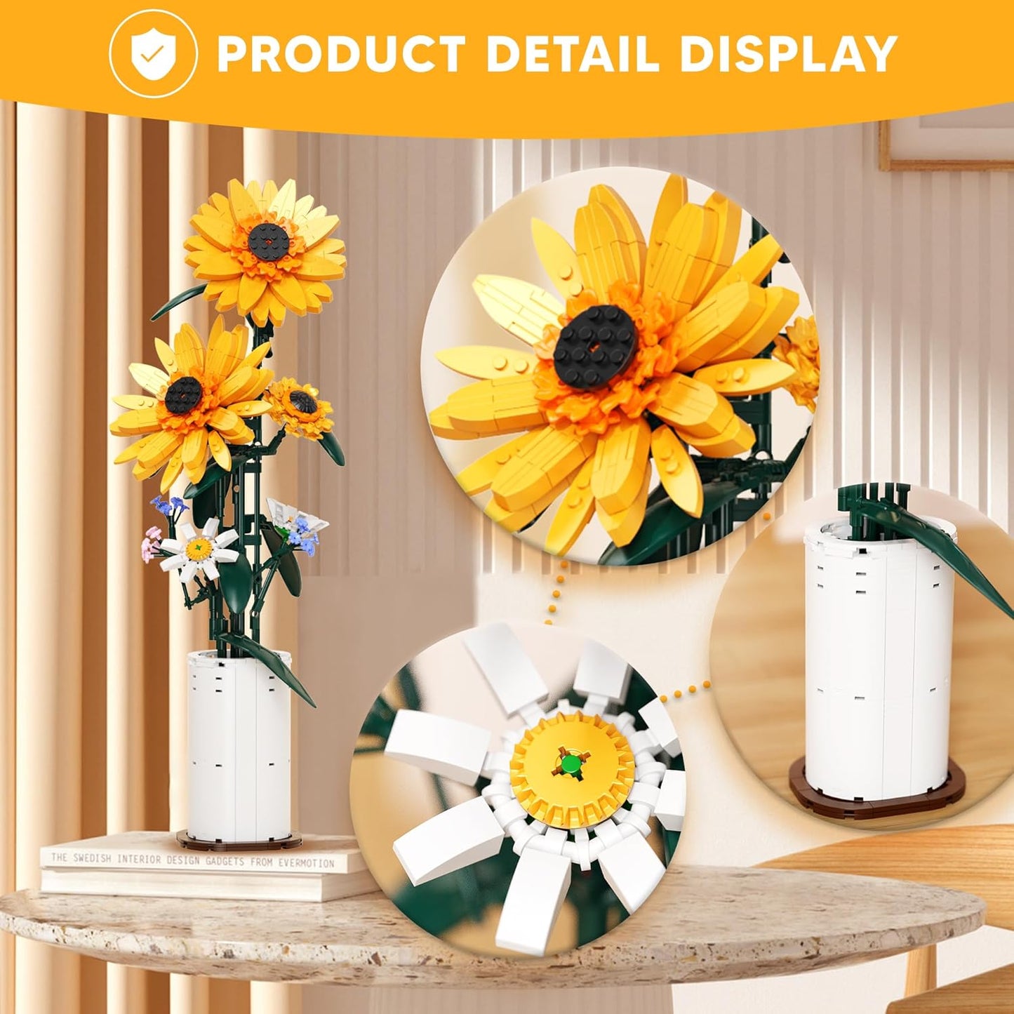 ZONECYTD Sunflower Building Blocks Sets 86