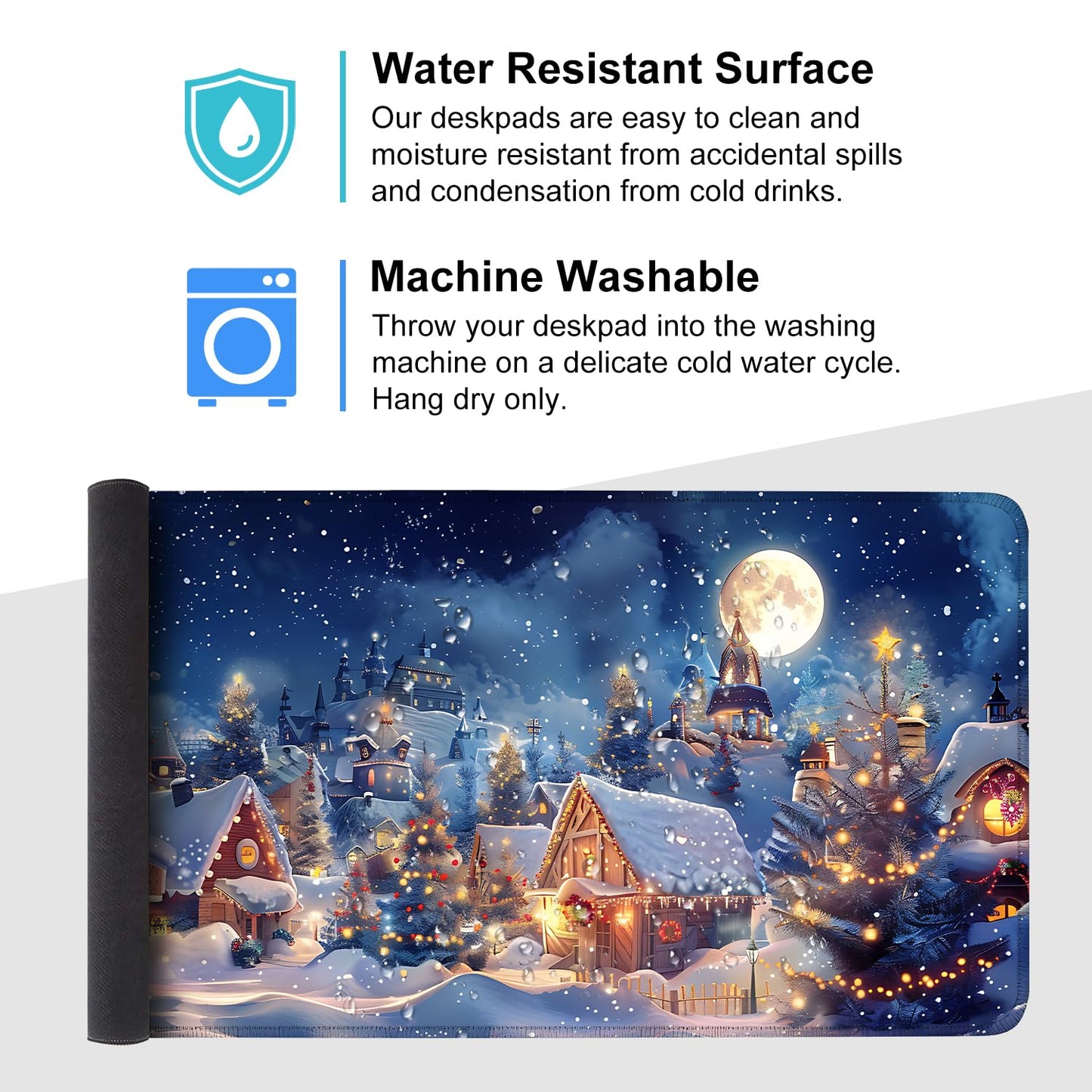 Mouse Pad Gaming Mousepad 31.5 x 11.8in Large Mouse Pad for Keyboard and Mouse with Anti-Slip Rubber Base, Keyboard Pad XL Mouse Mat for Home and Office,Snowy Forest WN420