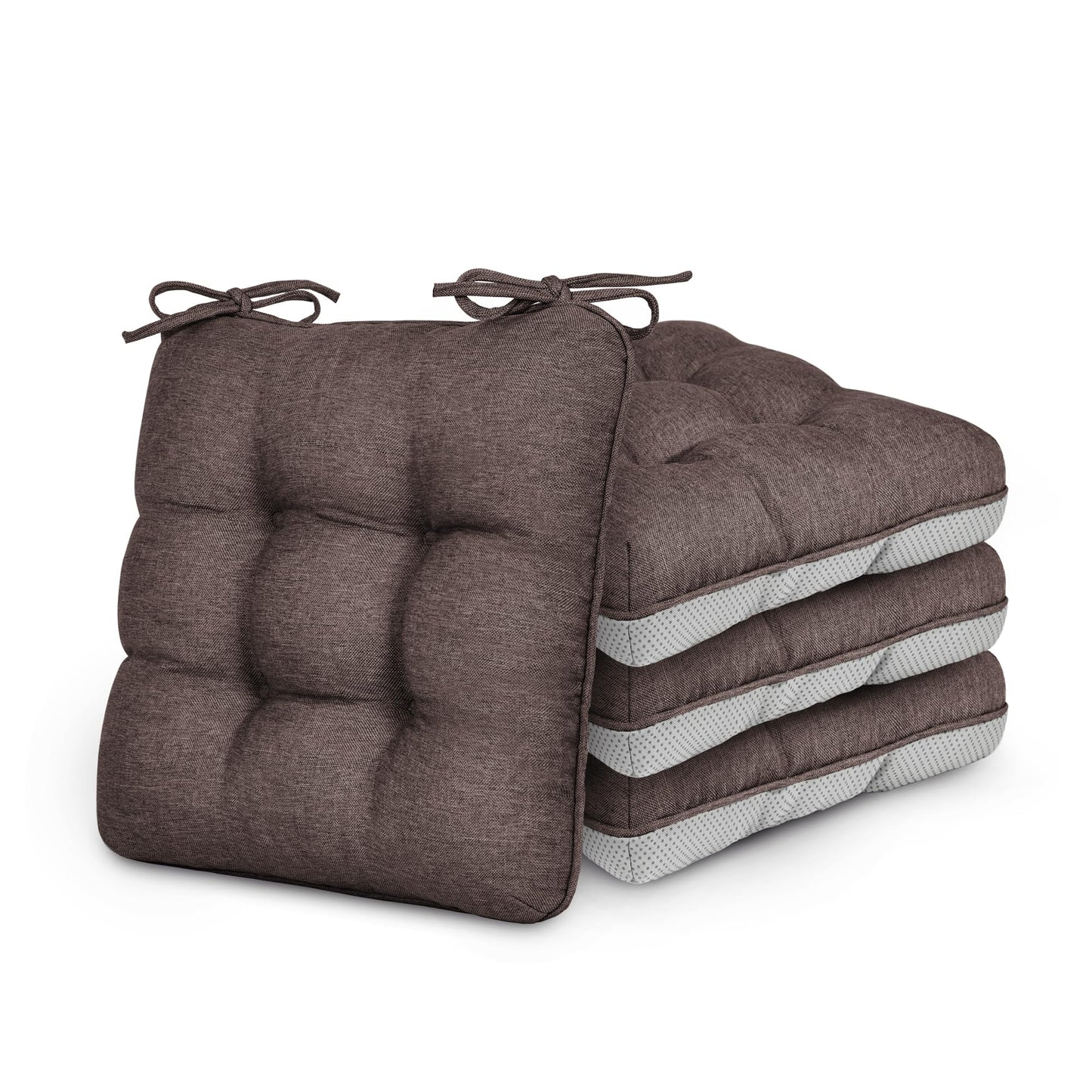 Love's cabin Memory Foam Chair Cushions Set of 4, 15.5"x15.5"x3.5" Indoor & Outdoor Seat Pads for Dining, Kitchen, Office, Patio Chairs - Green BST220