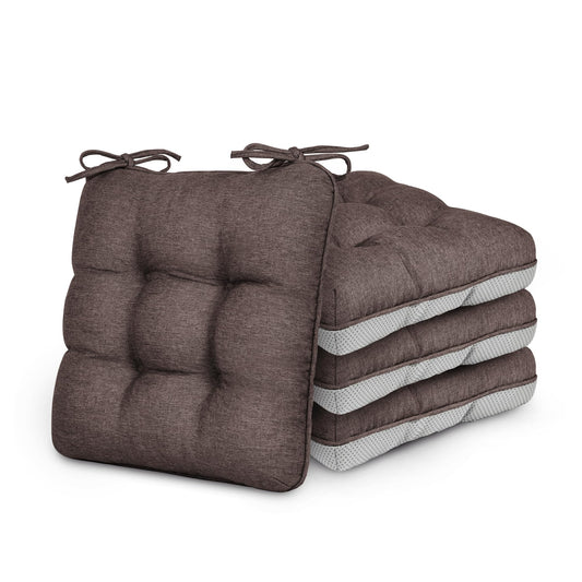 Love's cabin Memory Foam Chair Cushions Set of 4, 15.5"x15.5"x3.5" Indoor & Outdoor Seat Pads for Dining, Kitchen, Office, Patio Chairs - Green BST220