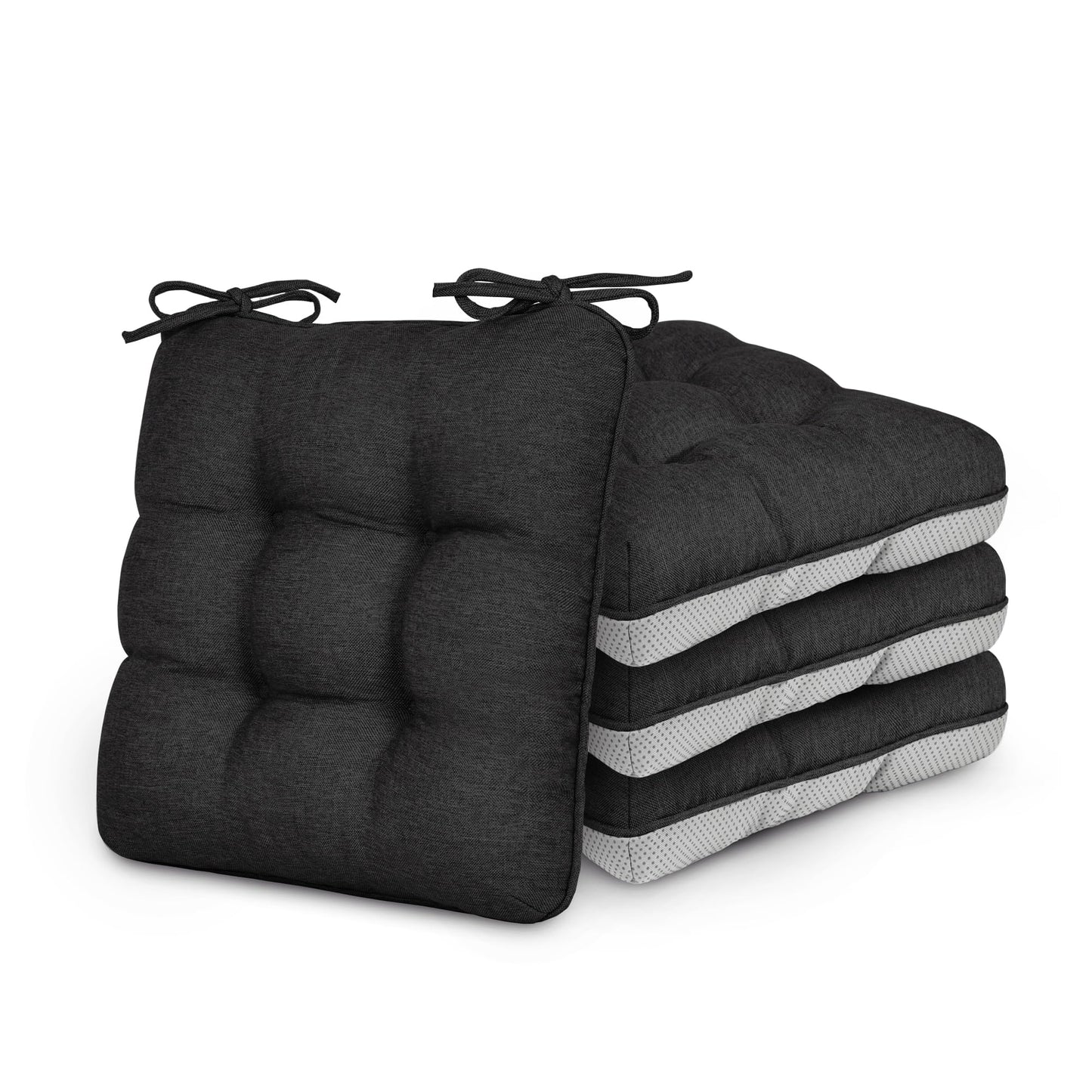 Love's cabin Memory Foam Chair Cushions Set of 4, 15.5"x15.5"x3.5" Indoor & Outdoor Seat Pads for Dining, Kitchen, Office, Patio Chairs - Green BST220