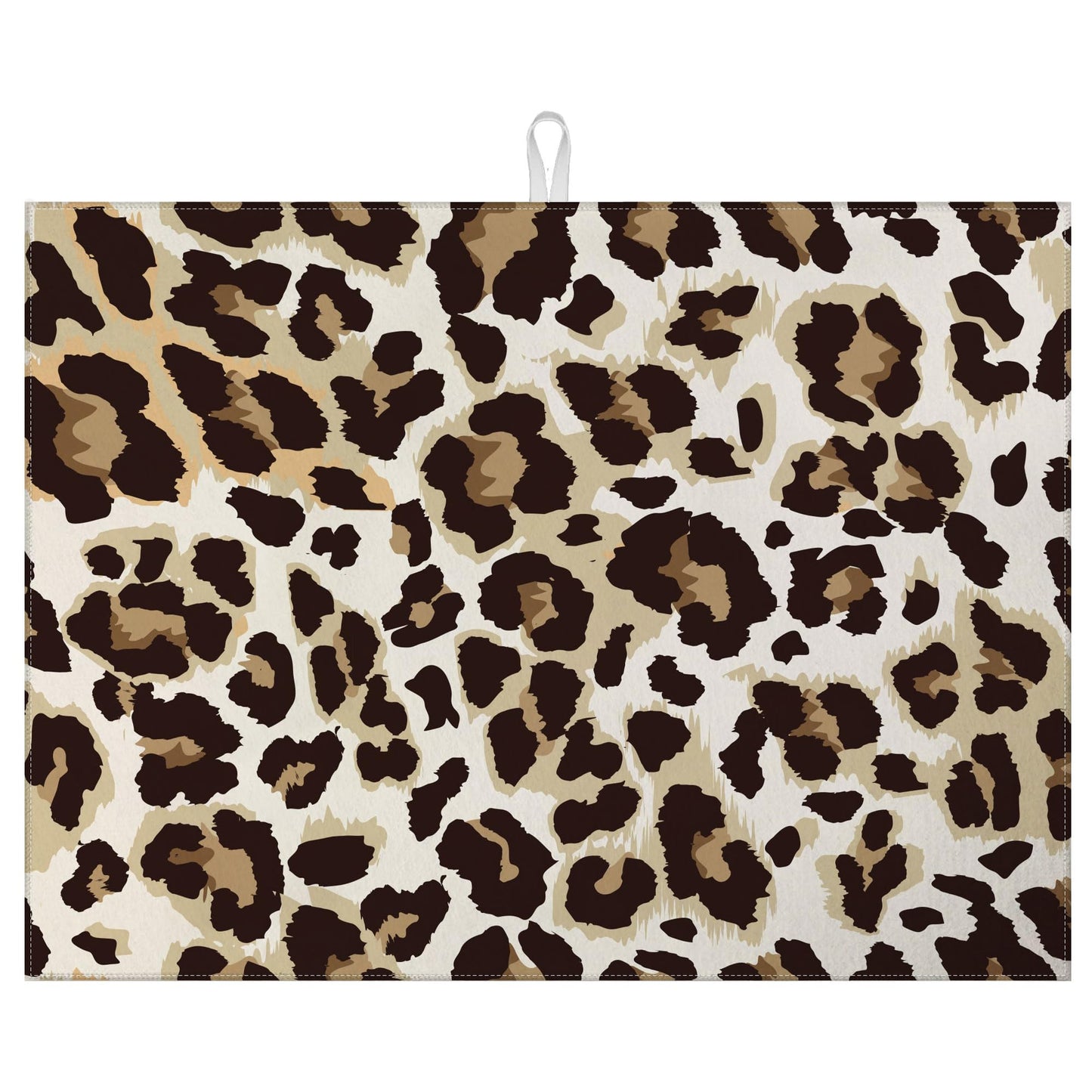 Brown Leopard Dish Drying Mat for Kitchen Counter Microfiber Absorbent Dish Kitchen Drying Mat Draining Reusable Washable for Dishes/Utensils/Counterto BST220