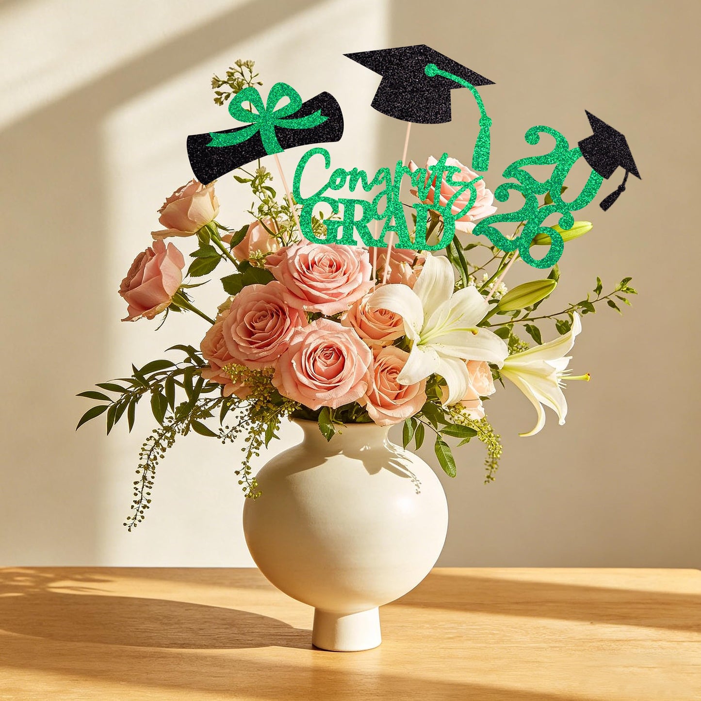 Graduation Centerpieces Class of 2026, 16 PCS Red Blue Double-Sided Table Toppers, Congrats Grad Party Decorations Supplies (Set of 4 Designs) WN420