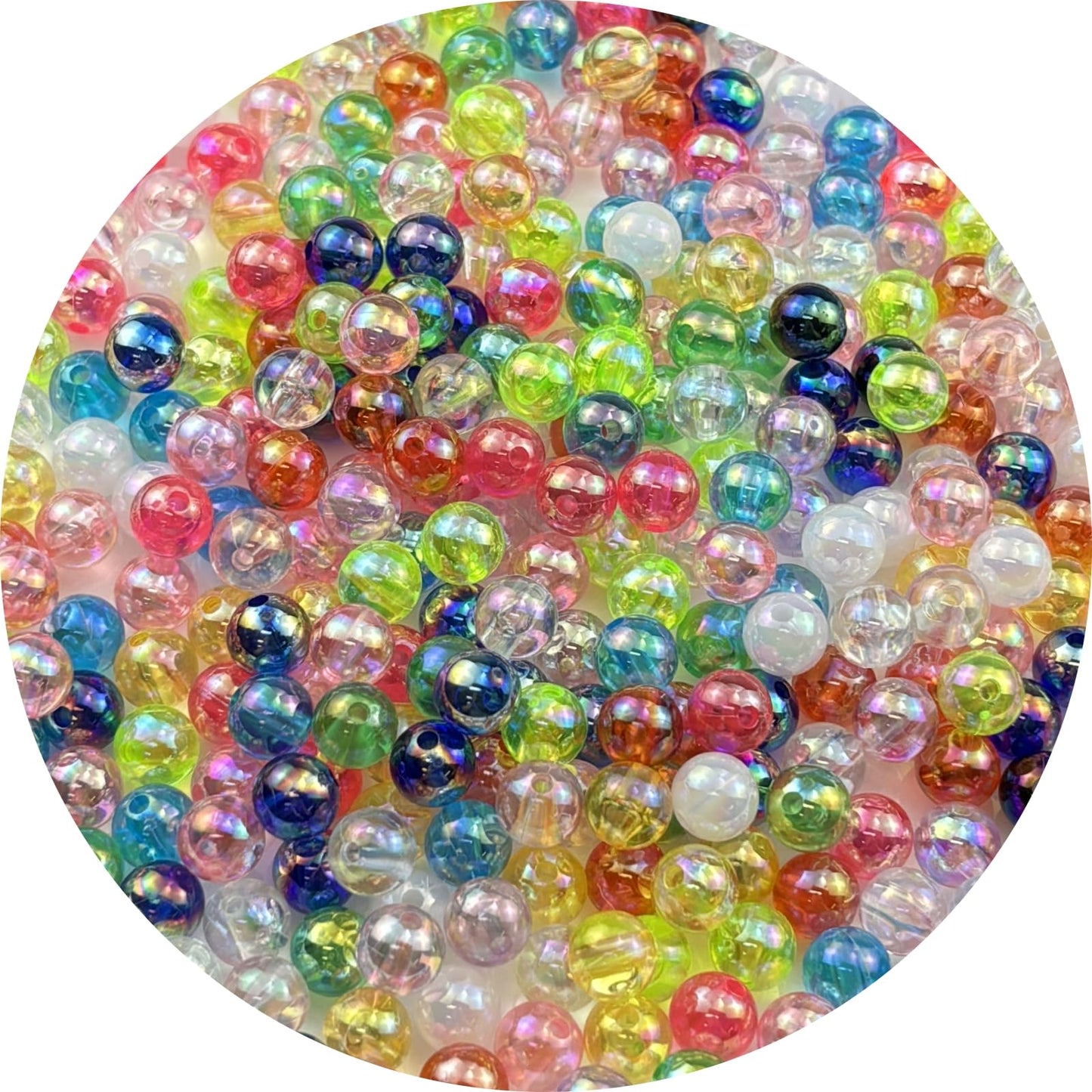 2000pcs 4mm Acrylic Round Beads AB Colors Acrylic Beads Round Spacer Beads with Hole for DIY Bracelet Necklace Jewelry Making Supplies Handmade Craft(Green AB) BST220