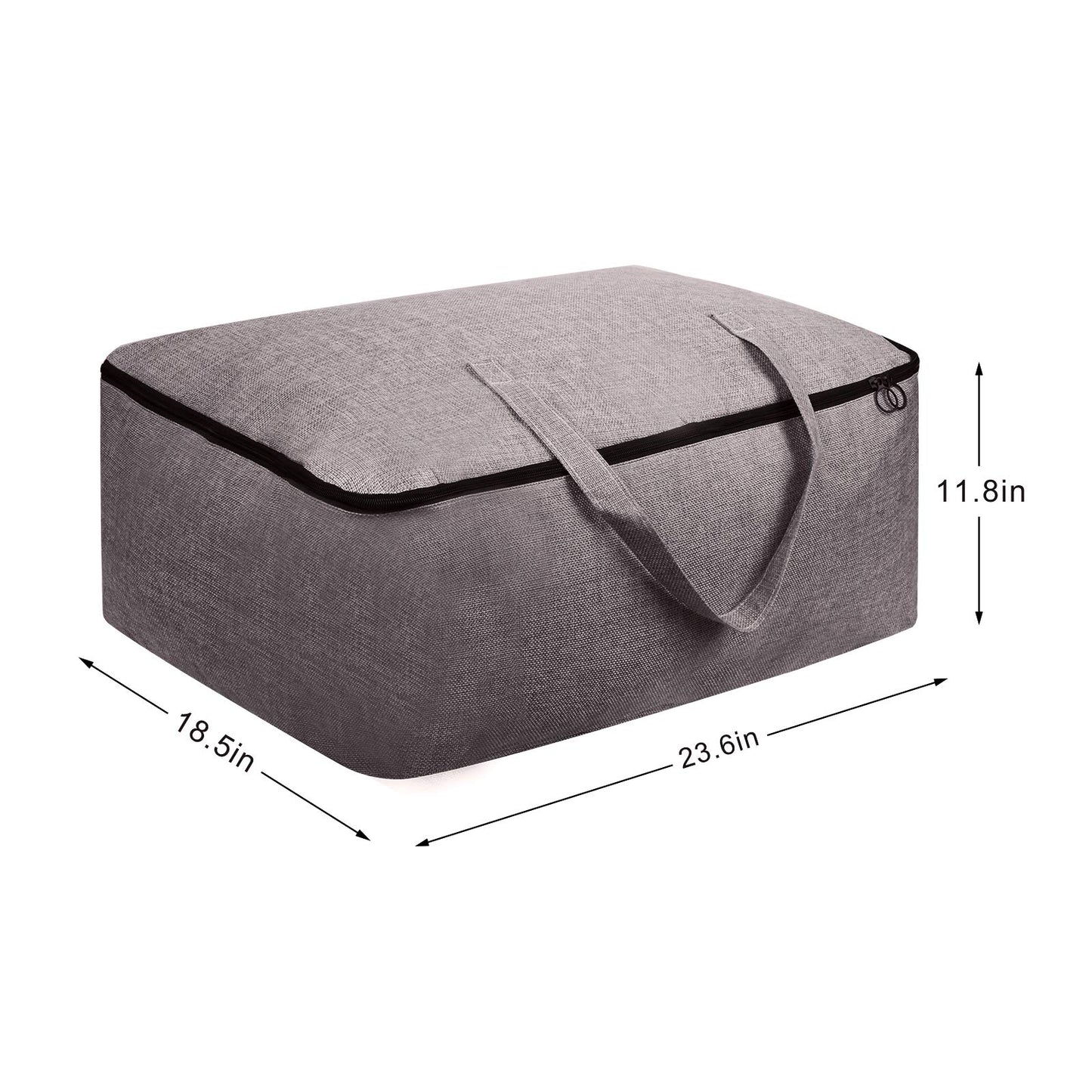 Surblue Clothes Storage Bag Organizer with Durable Handles Thick Fabric Large Capacity for Blanket Comforter Clothing Bedding (Navy, M) BST326H