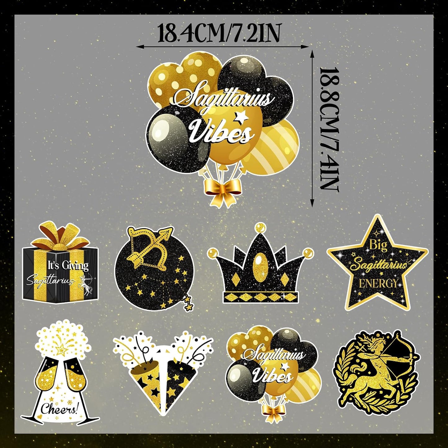 Sagittarius Birthday Honeycomb Centerpieces Party Decorations, Black Gold Zodiac Sagittarius Honeycomb Centerpieces for Horoscope, Astrology November December Bday Party Decorations, Favors BST220