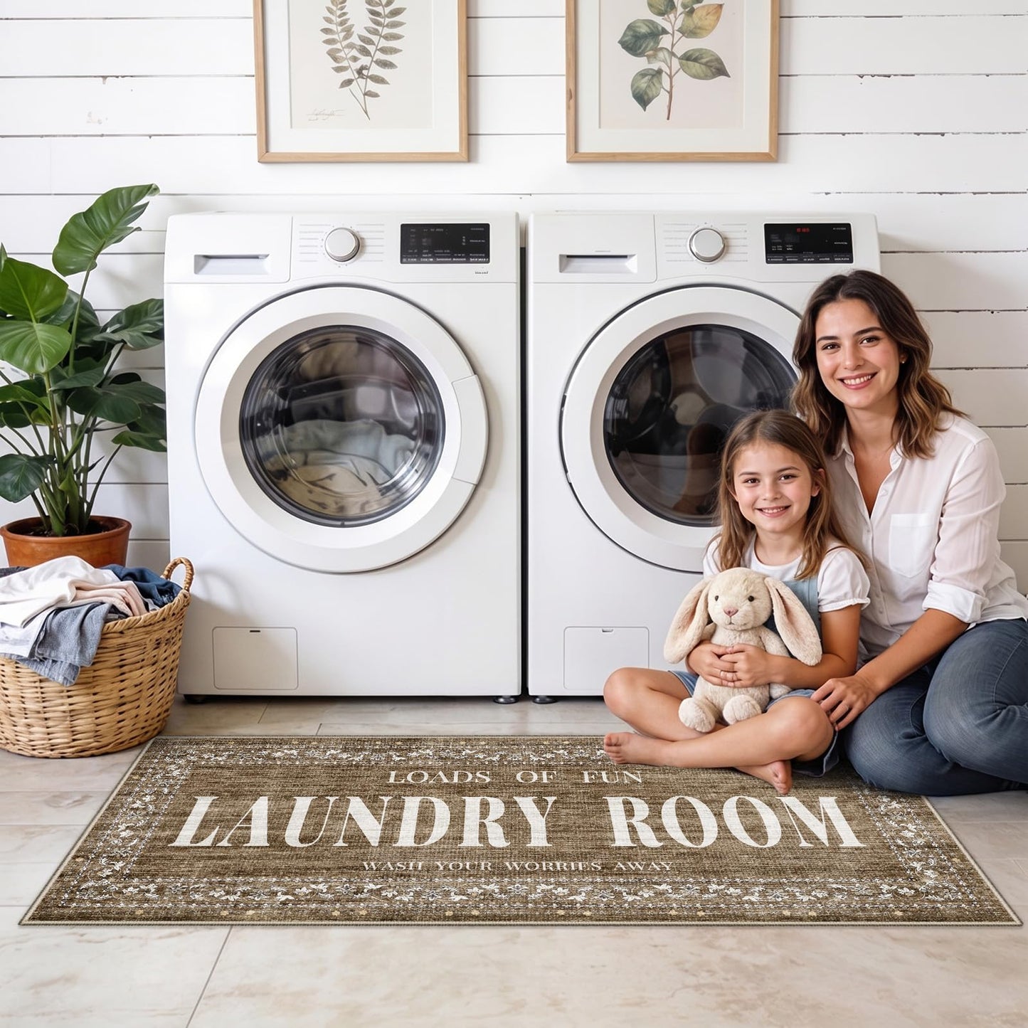 TOPRUUG 2x8 Kitchen Runner Rug: Non-Slip Kitchen Rugs Stain Resistant Kitchen Mats for Floor Low-Pile Carpet for Sink Soft Kitchen Runners Non Skid Washable 8 ft Mat Home Decor 2'x8' Beige BST202