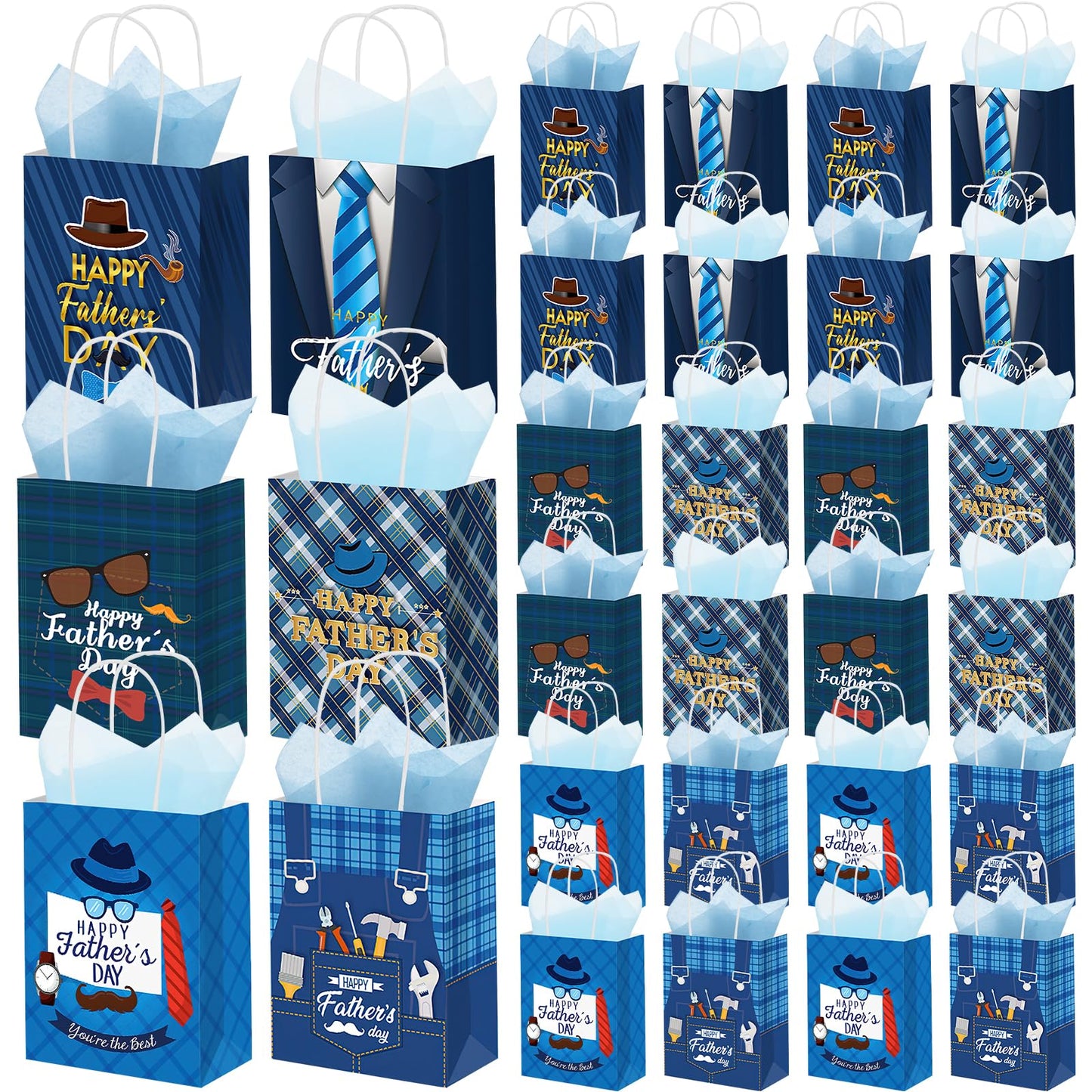 24 Pcs Paper Gift Bags with Handle Party Favor Treat Bags for Birthday Party Supplies WN420