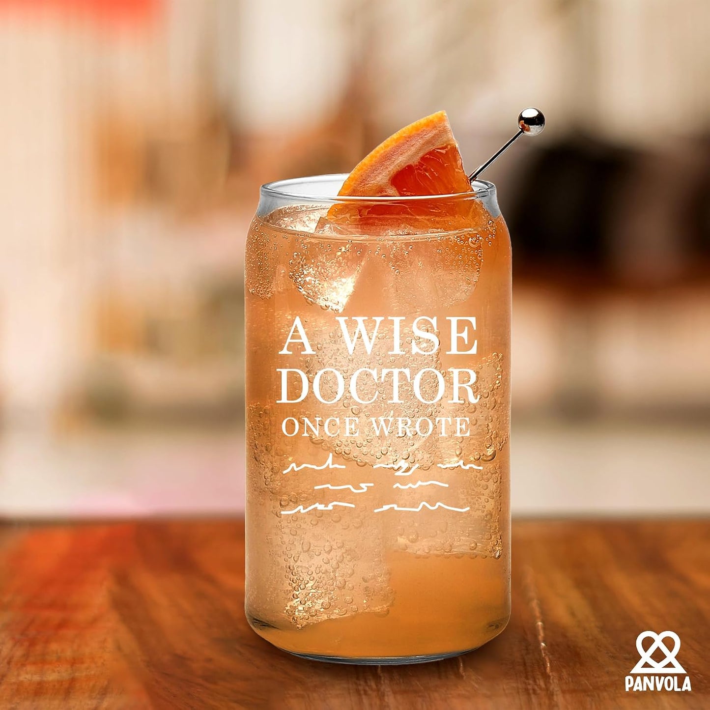 A Wise Doctor Once Wrote Doctor Gifts Glass Can with Bamboo Lid and Straw Physician Medical Student MD Practitioner Dr Glass Cup Iced Coffee Glasses Beer Can Shaped Drinking Jars 16 oz BST220