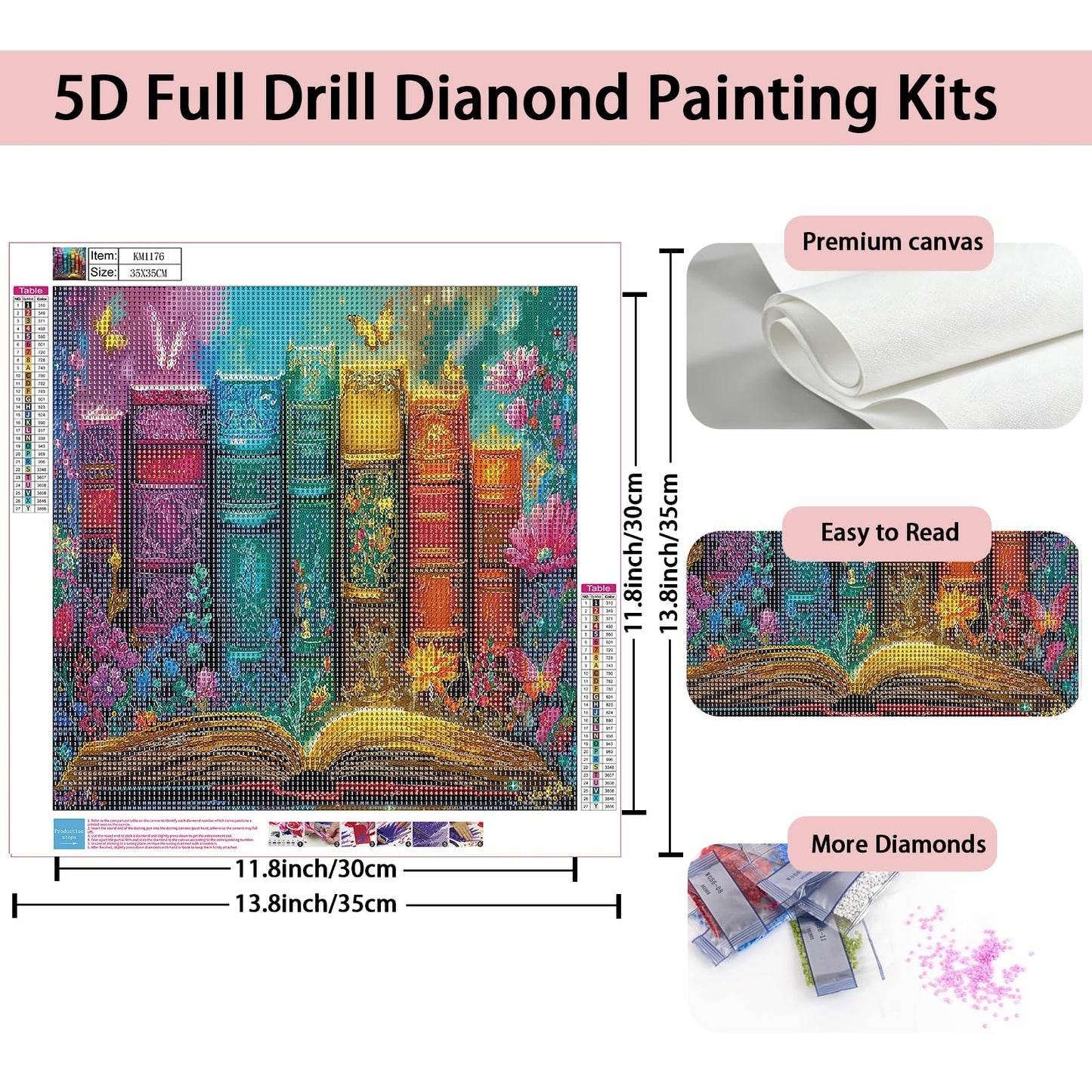 ArtIgle 5D Diamond Painting Kits for Adults, Ancient Sphinx Full Round Drills Gem Diamond Dots, Diamond Dot Art for Adults Beginners Clearance Home Wall Art Decor, 13.78 X 13.78 inch BST220
