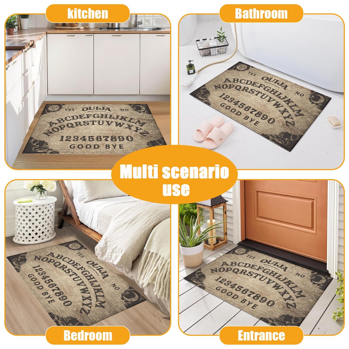 Red Spider Web Bath Mat for Bathroom,Washable Door Mat Absorbent Bath Rug Non-Slip Floor Rug Carpets,for Kitchen Bedroom Indoor BST220
