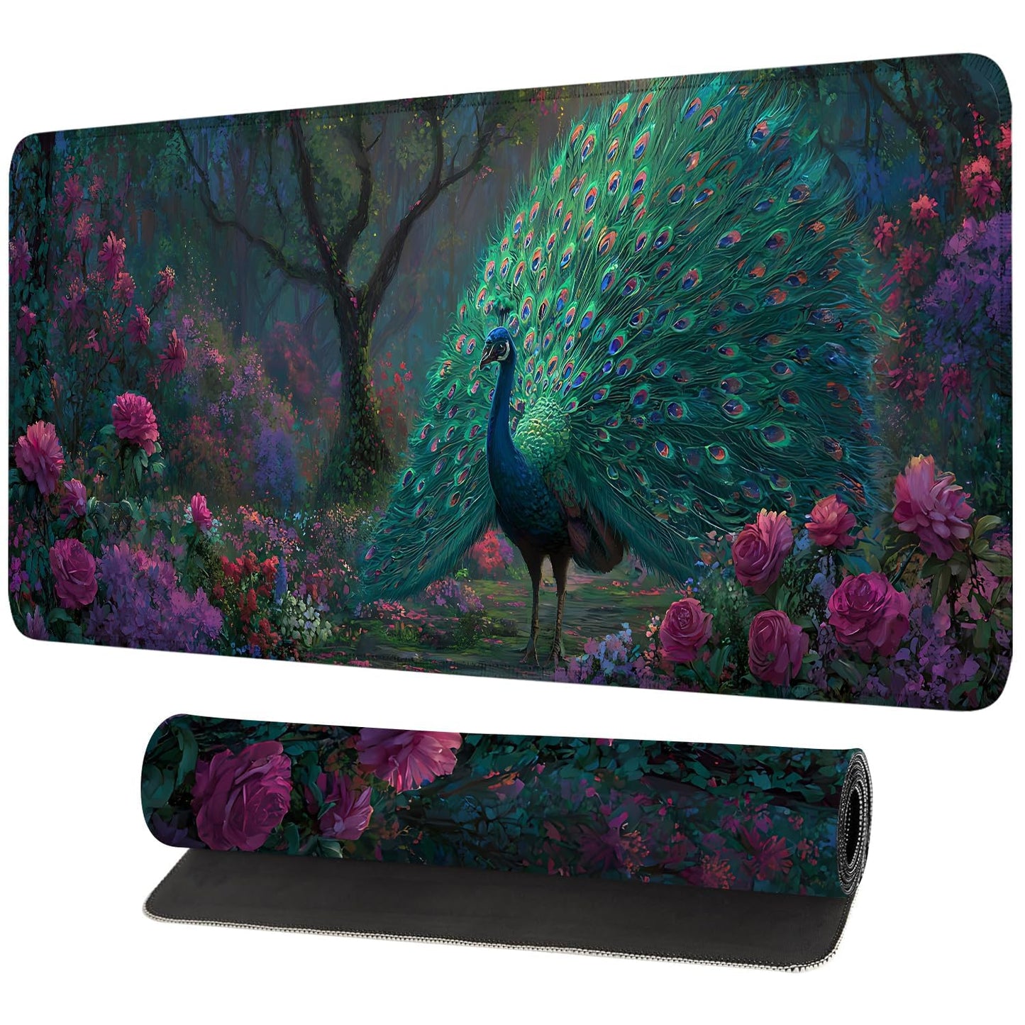 Mouse Pad Gaming Mousepad 31.5 x 11.8in Large Mouse Pad for Keyboard and Mouse with Anti-Slip Rubber Base, Keyboard Pad XL Mouse Mat for Home and Office,Snowy Forest WN420
