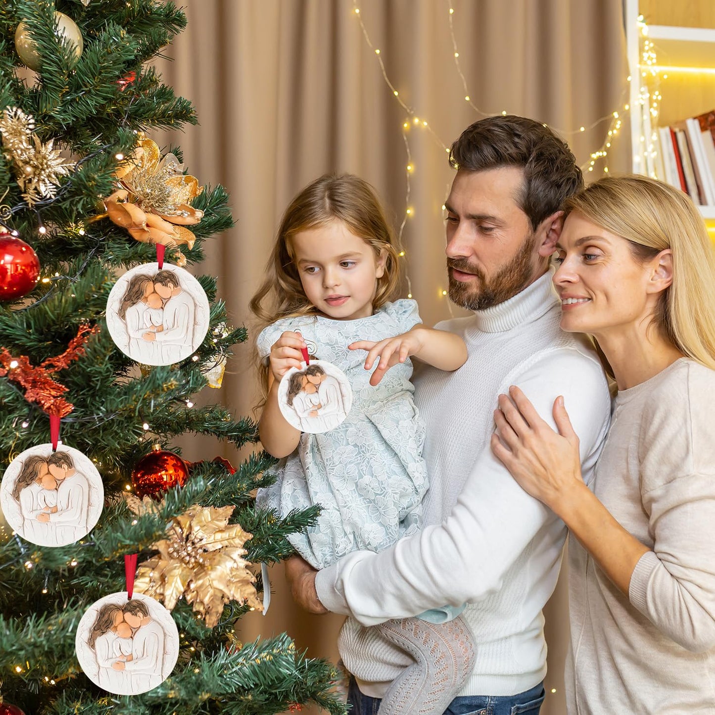 3D Christmas Ornament 2026 Wedding Gifts for Couple - Romantic Our First Christmas Married Engaged Ornament Bridal Shower Gift - Just Married Ornaments for Xmas Tree, Mr and Mrs Gifts for Newlyweds BST326H