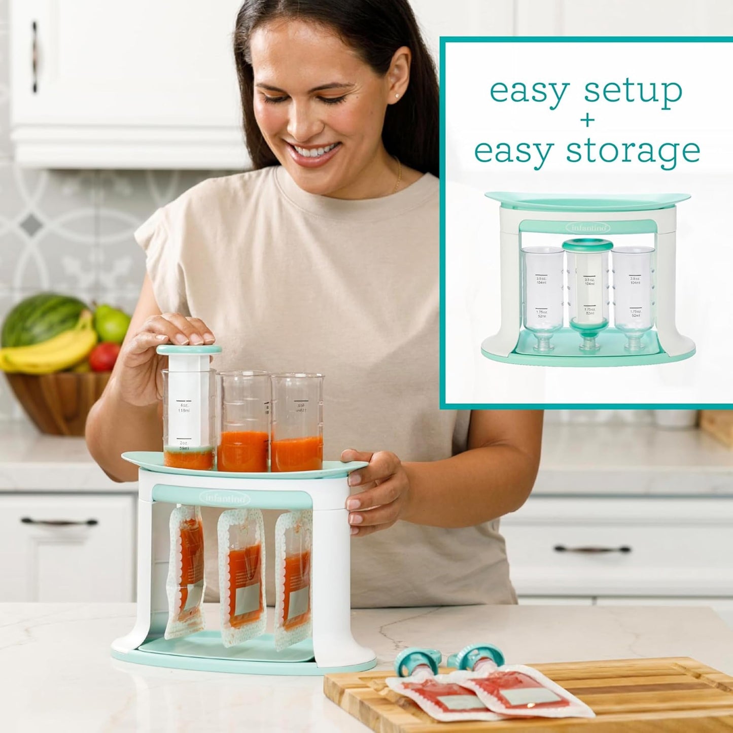 Infantino Squeeze Station for Homemade Baby Food, Pouch Filling Station for Puree Food RD12