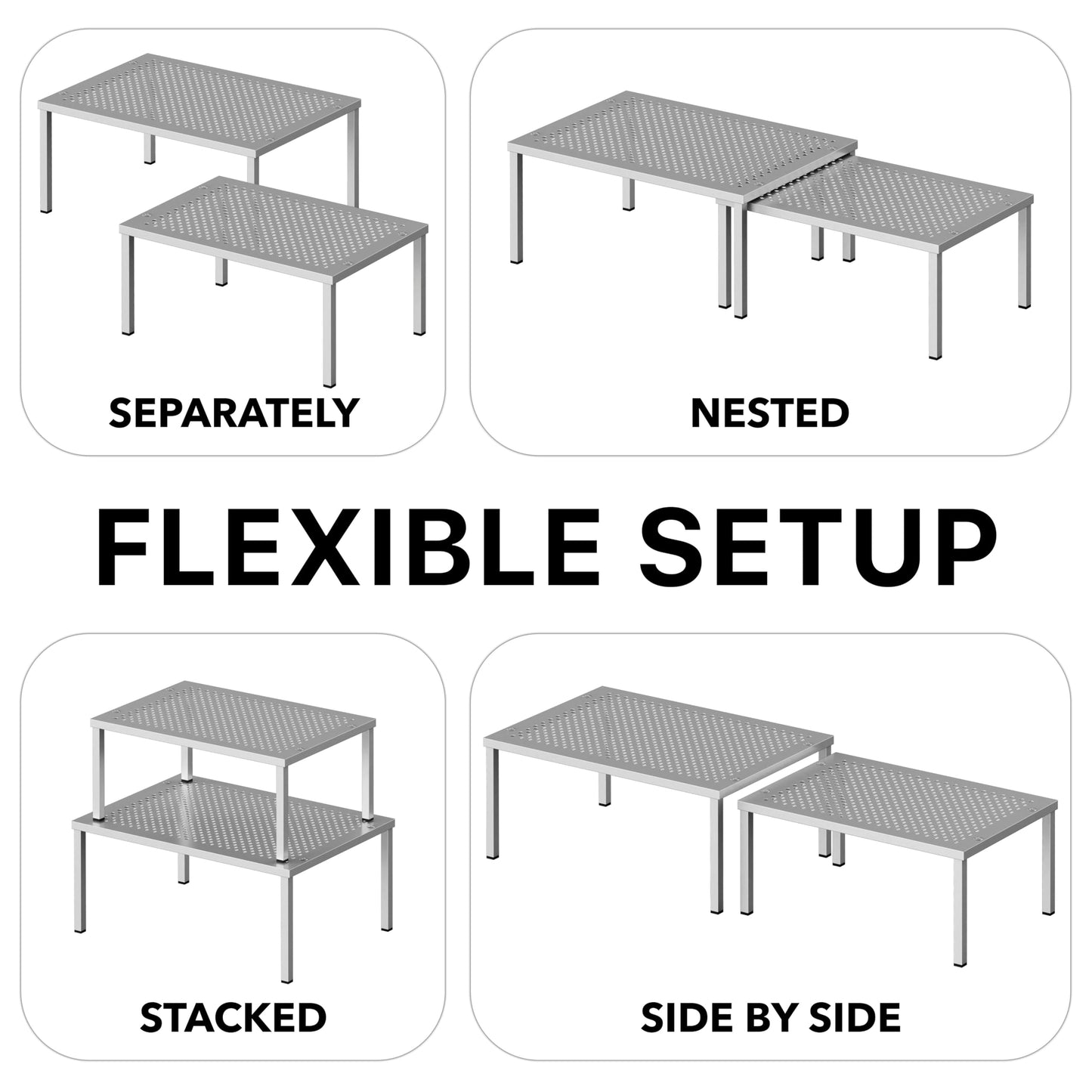 Simple Houseware Expandable Stackable Cabinet and Counter Shelf Organizer with Steel Surface, 9" D x 12.75" W x 5.9" H, Bronze