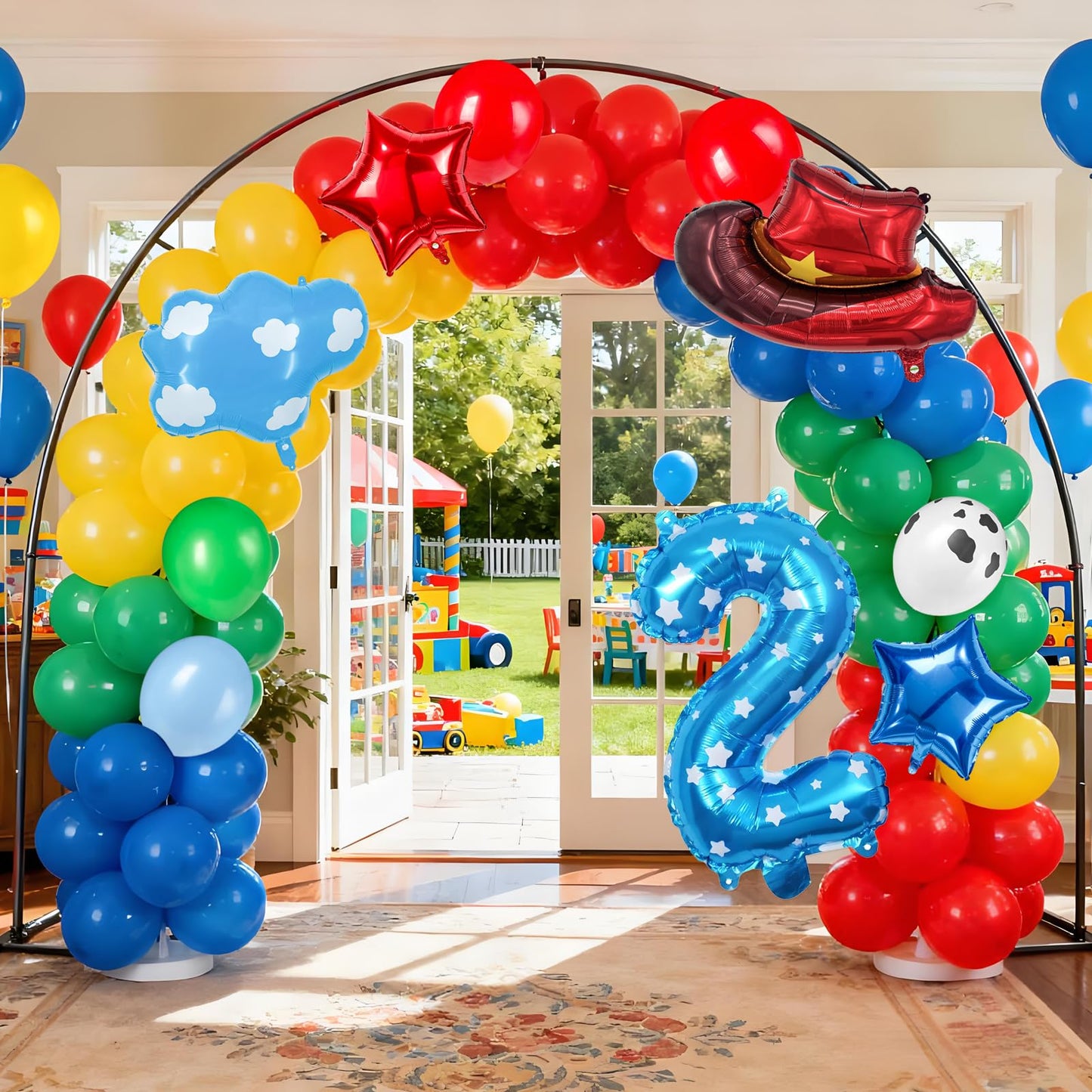 11-Pack Cowboy Theme Balloon Set, Farm Theme Decorations, Balloons with Hats and Clouds, Boys and Girls Birthday Party Supplies (1) BST202