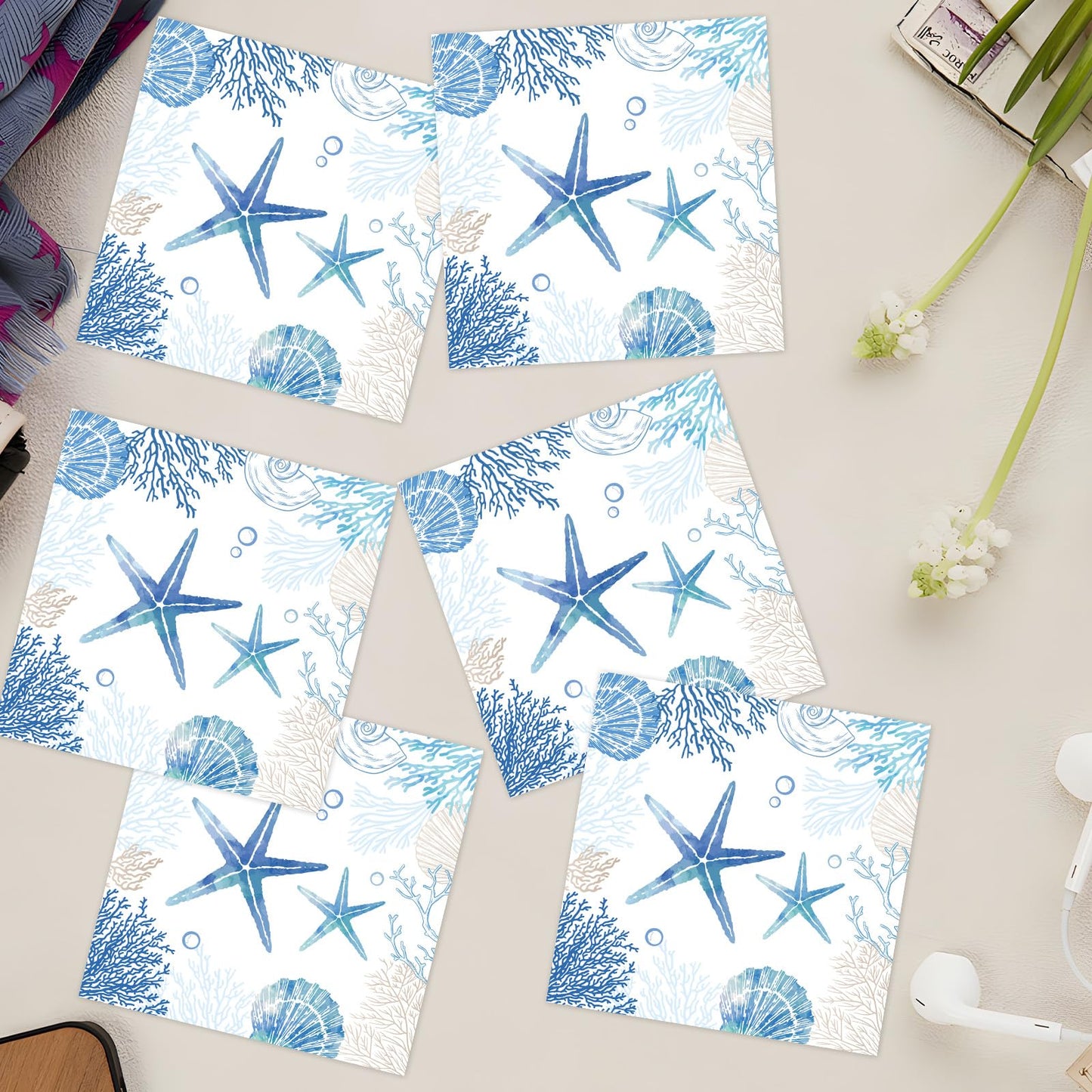 Gameza July Christmas Party Decorations, 50PCS There's Some Hohoho's in July Disposable Paper Napkins Decoration, Summer Xmas Beach Napkins Decor Supplies BST220