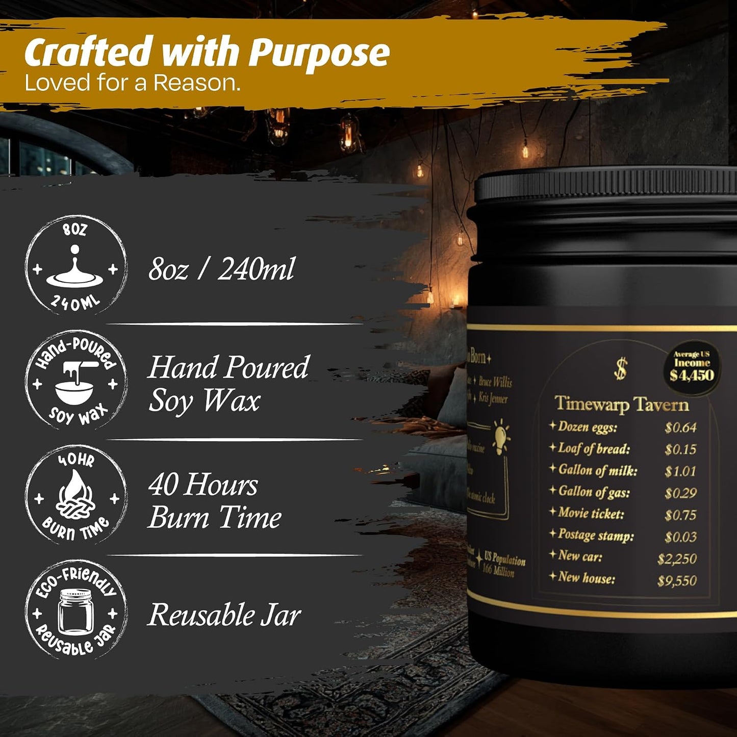 Birth Year Candle - 2004 Birthday Gifts for Men - Soy Candle 22nd Birthday Gifts for Him, 22nd Presents for Men - Smoked Vanilla & Sandalwood Scent, 8oz Reusable Jar, 40Hr Burn Time BST220