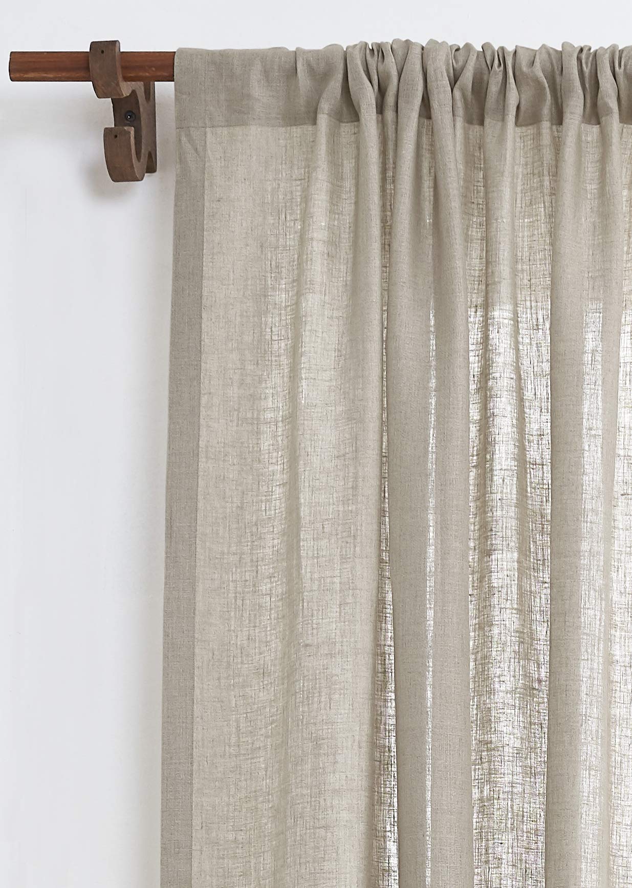 Solino Home 100% Pure Linen Curtain Panel Ivory, Linen Curtain 52 x 54 in | Drapery Panels a light filtering panel for any room, handwoven textured linen, rod pocket top, OEKO-TEX Certified, gift ready BST326SOLH