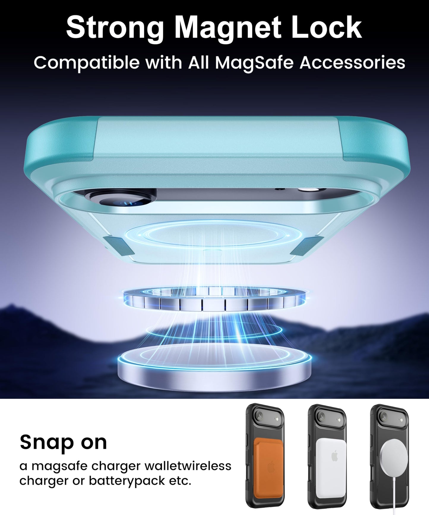 Magnetic for iPhone 17 Air Case [Compatible with MagSafe] [Shockproof] [Heavy Duty Protection] Pocket-Friendly & Tough Non-Slip Protective Phone Cover for iPhone 17Air 6.6", Black WN420