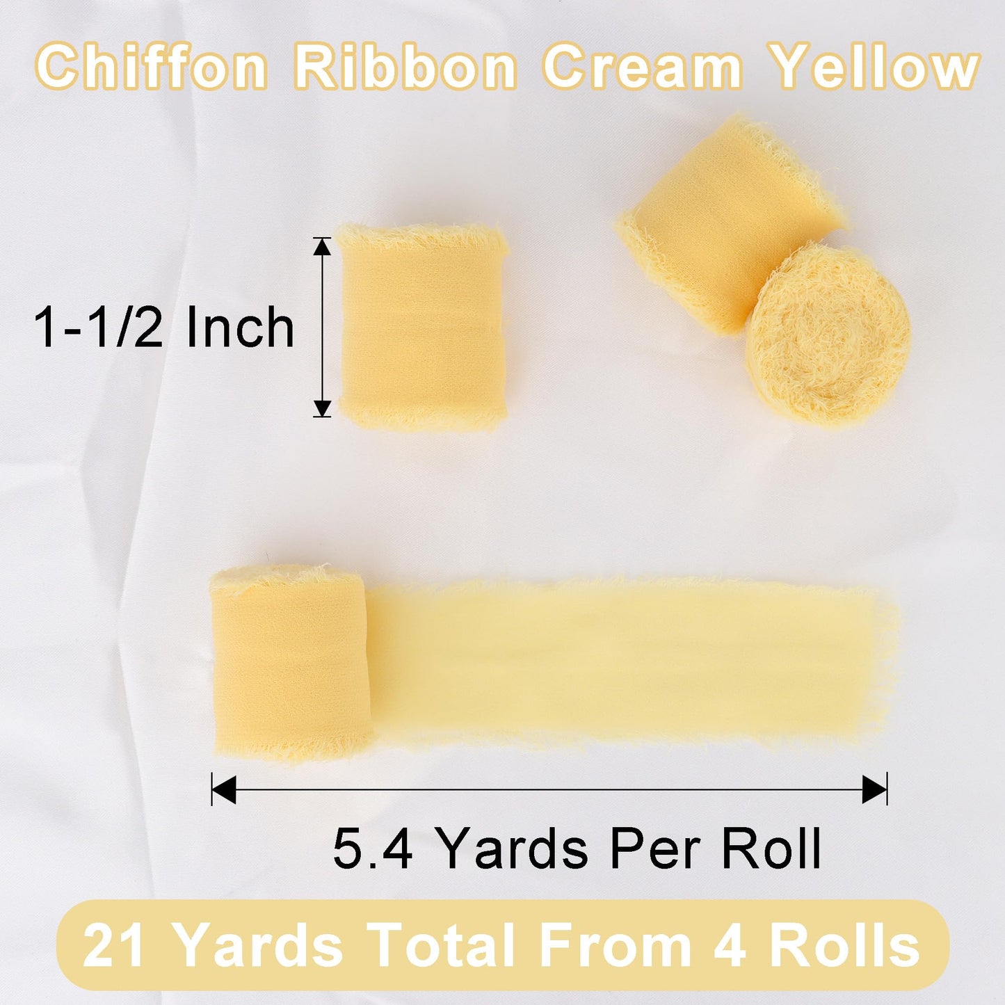 Dark Green 4 Rolls Silk Ribbon - 1.5 Inch Wide, 21 Yards Long, Frayed Edge, Handmade Fringe, Chiffon Ribbon for Crafts, Weddings & Home Decor WN420