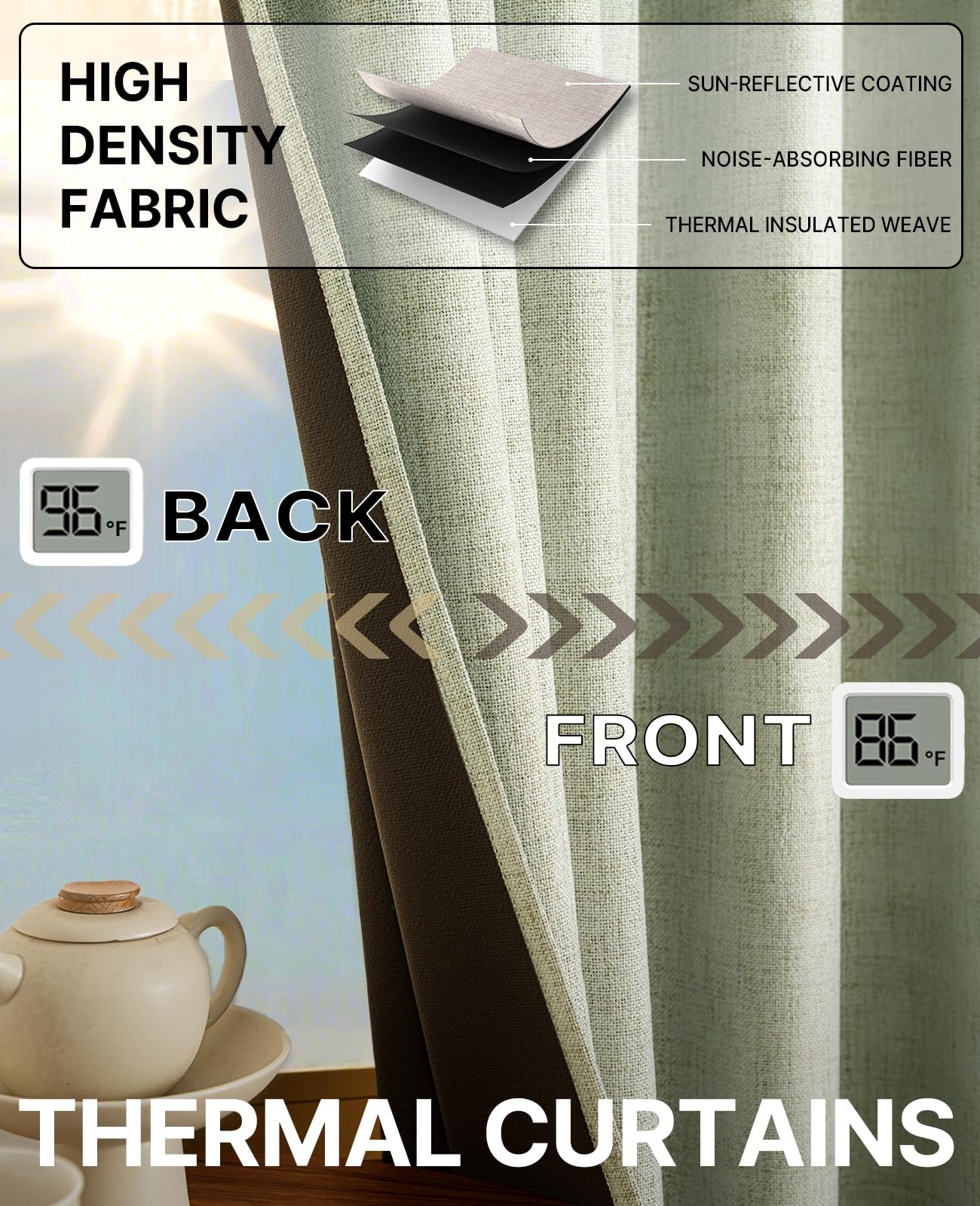 Gray Blackout Chenille Pinch Pleated Curtains 40x96in- Ultra Soft Wrinkle Resistant Thermal Insulated Room Darkening Drapes,Noise Reducing with Roman Clips,2 Panels Set for Bedroom/Living Room/Office BST202
