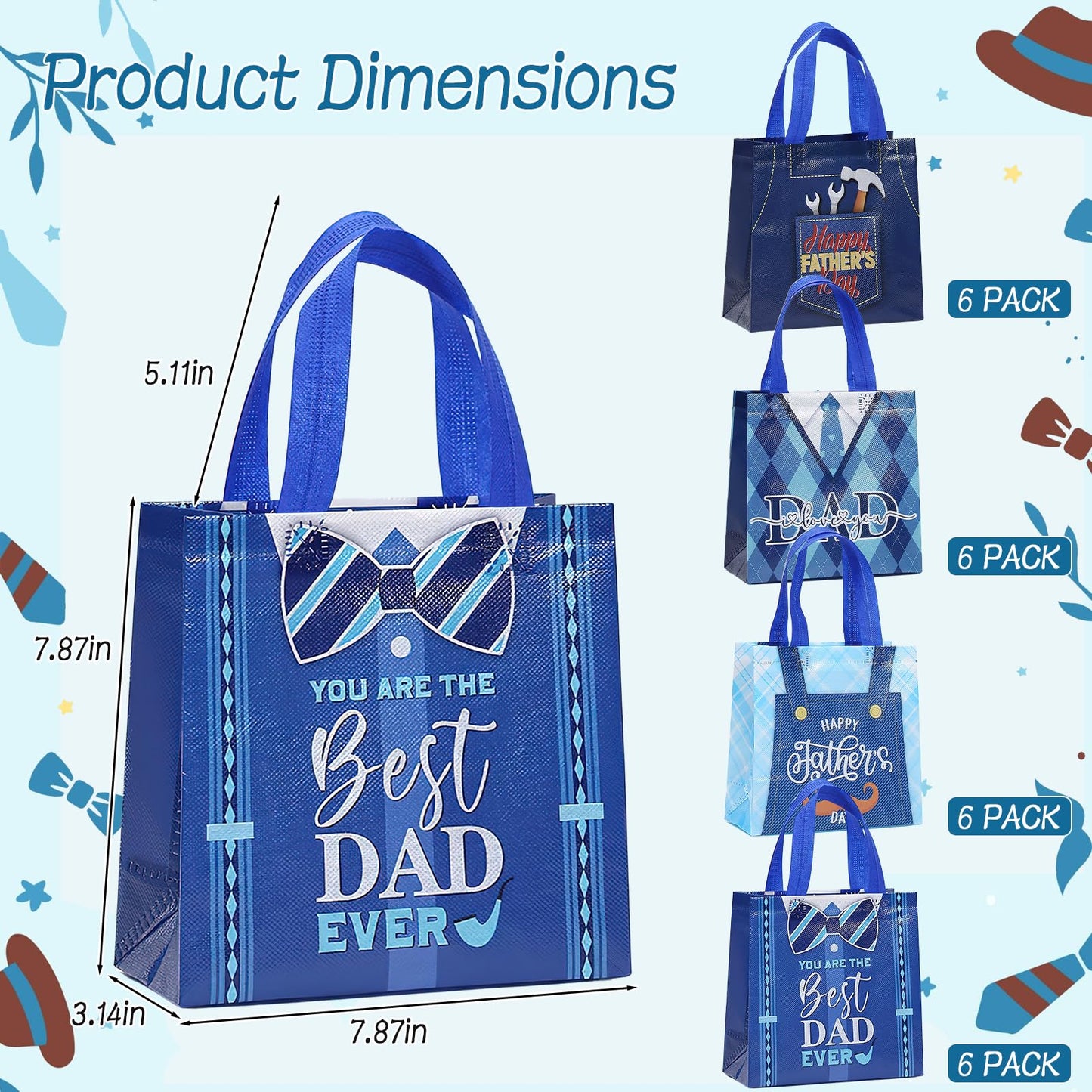 24 Pcs Paper Gift Bags with Handle Party Favor Treat Bags for Birthday Party Supplies WN420