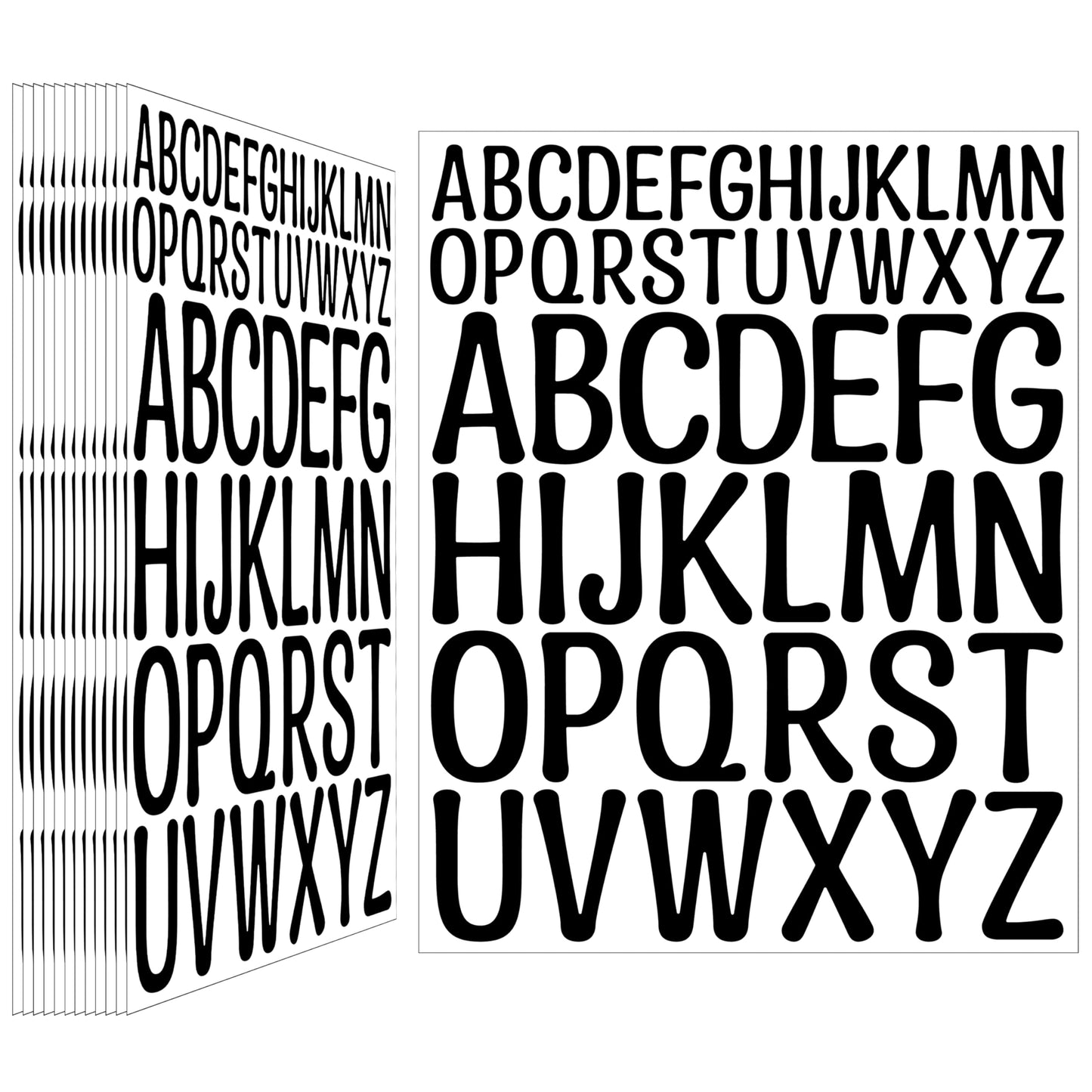 210Pcs 3-4 Inch Alphabet Stickers, 12 Sheets Vinyl Waterproof Letter Stickers, Self-Adhesive Large Stick On Letters for Class, Office, Arts, Crafts, Poster Board, Mailboxes, Handbook (White) BST220