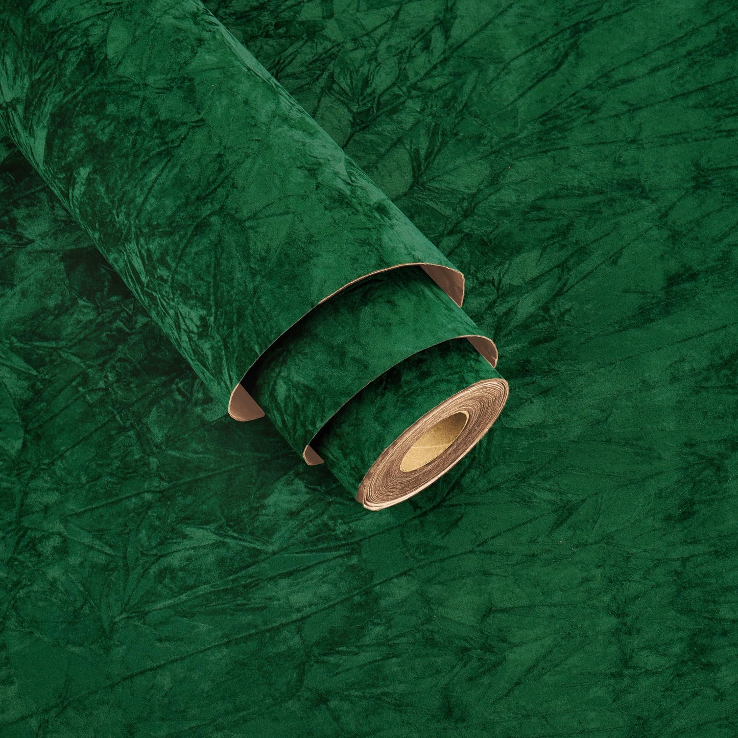 Vintage Green Crushed Velvet Drawer Liner Emerald Green Velvet Wallpaper Self Adhesive Soft Flocking Liner for Jewelry Cabinets Drawer Wrapping Box Frame Crafts Felt Fabric Contact Paper BST220