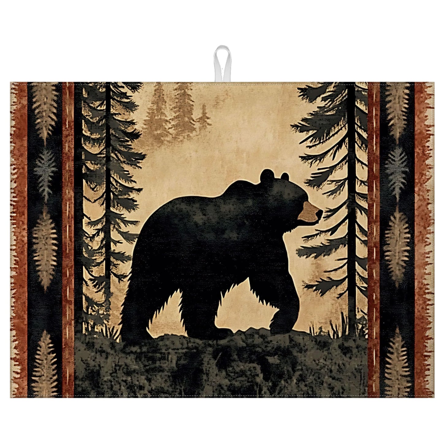 Brown Leopard Dish Drying Mat for Kitchen Counter Microfiber Absorbent Dish Kitchen Drying Mat Draining Reusable Washable for Dishes/Utensils/Counterto BST220