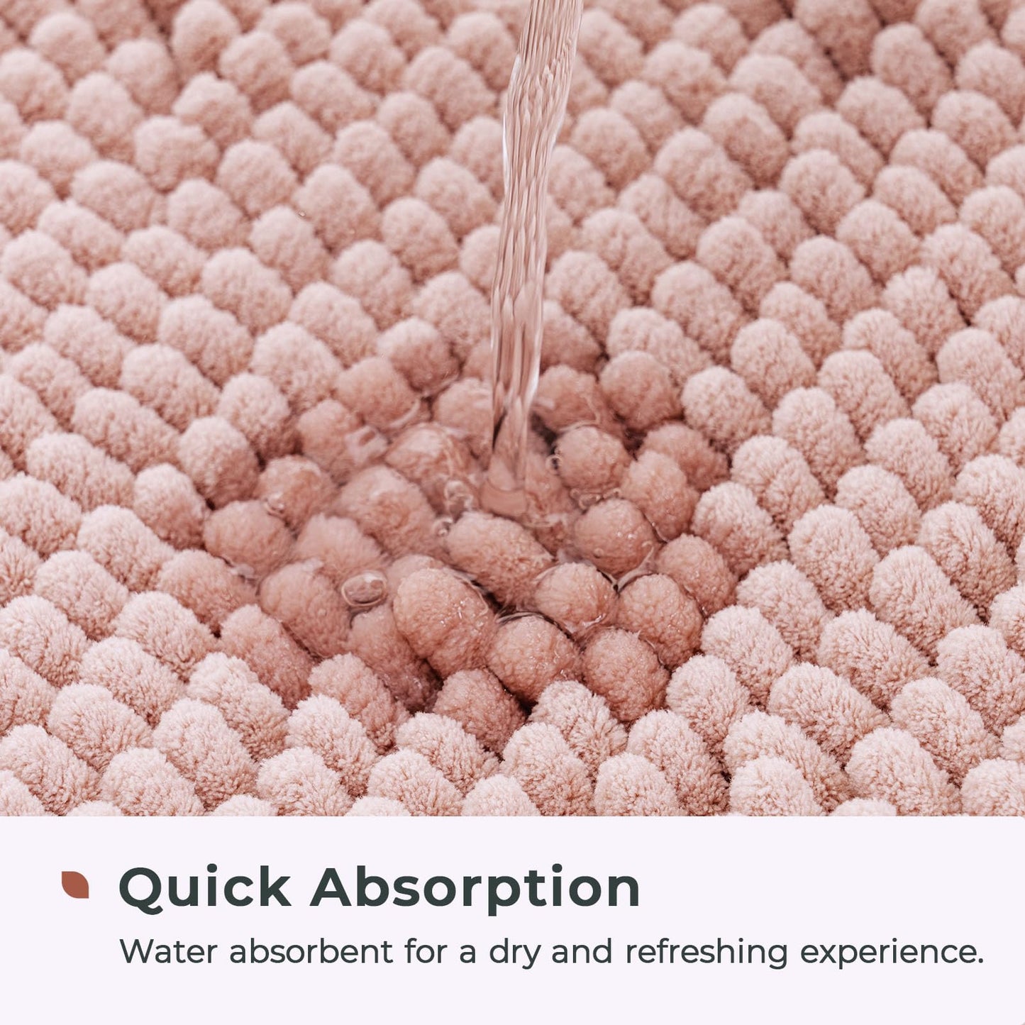 FRESHMINT Chenille Bathroom Rugs Mat 24"x17", Non-Slip Bath Mat for Bathroom Floor & Bathtub, Washable Soft Shower Shag Bath Rugs, Fluffy Thick Water Absorbent Microfiber Shower Mat, Sage Green BST220