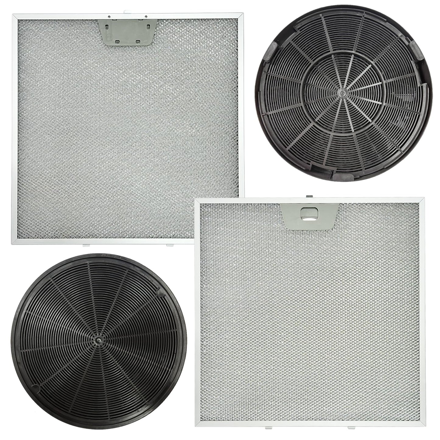 2 Pack WB02X24872 Range Vent Hood Grease Filter & 2 Pack JXCF72 WB02X24842 Charcoal Filter Compatible with GE Range Hoods JVW5301EJ1ES, JVW5301SJ1SS, JVW5301BJ1TS, JVW5301FJ1DS, JVW5301EJ2ES BST220
