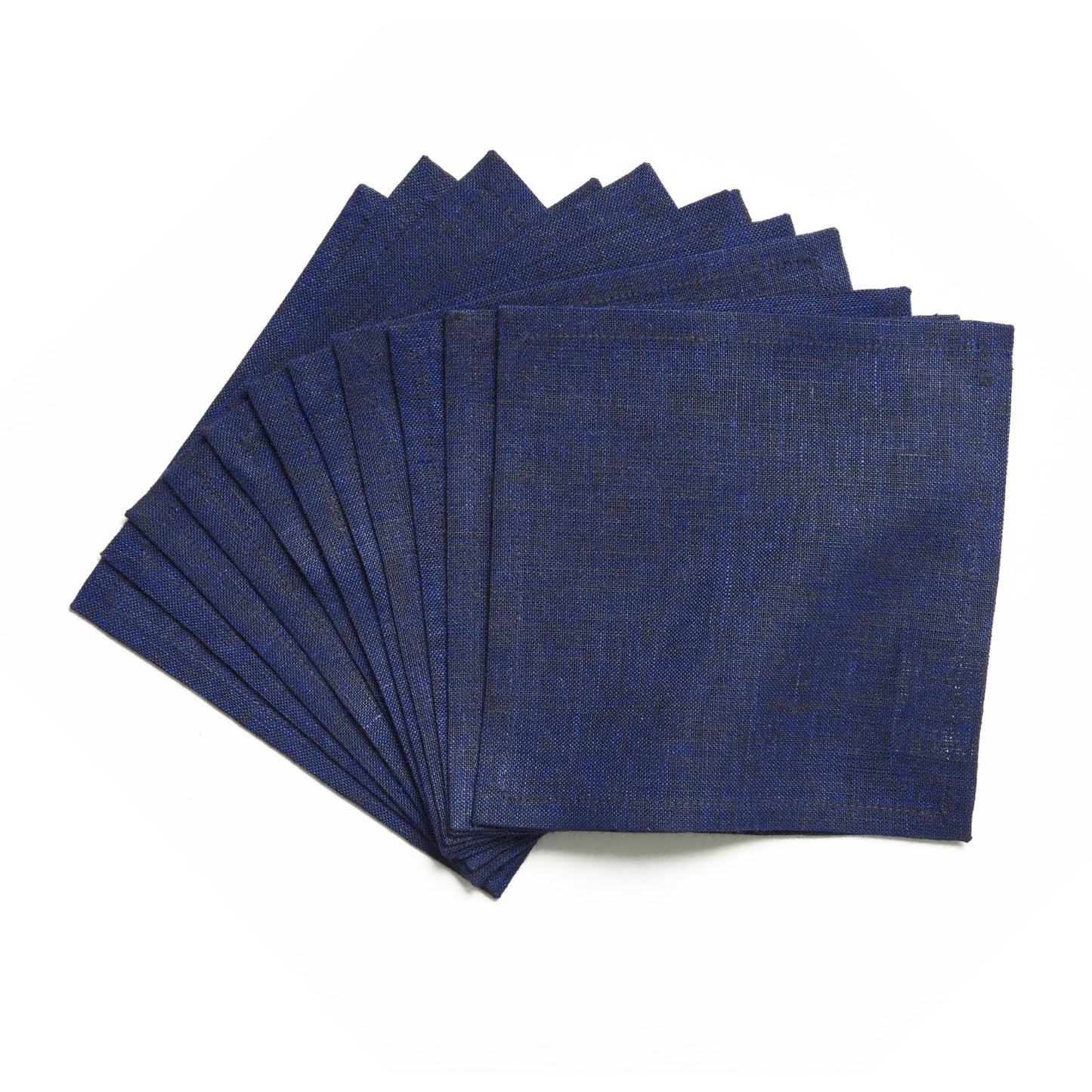 Solino Home 100% Linen Cocktail Napkins Black, Athena 6 x 6 in, Set of 12 | Small Cloth Napkins for cocktails, beverages, coasters and appetizer serving, Chambray Black, Pure Linen, OEKO-TEX Certified BST326SOLH