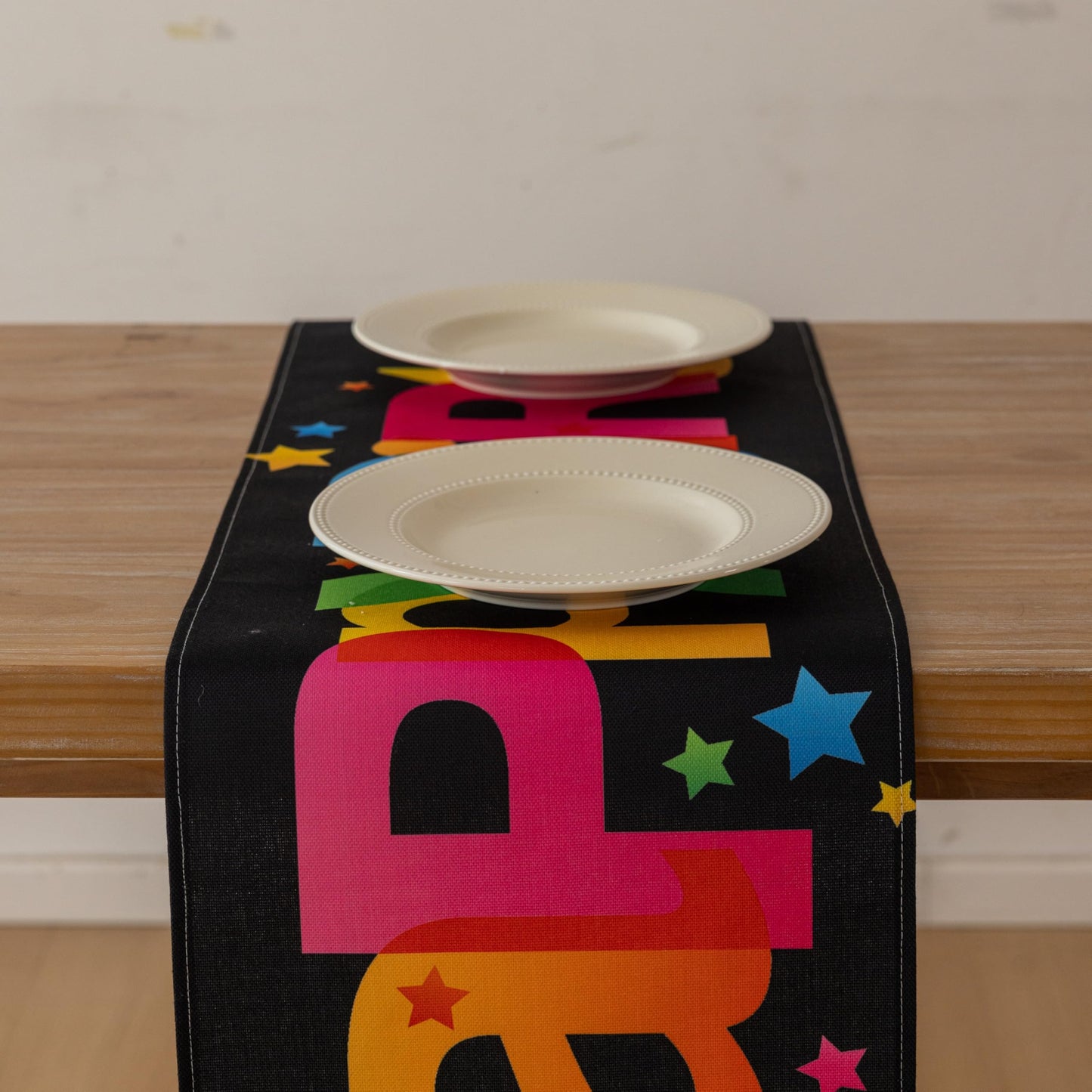 Keketoarrange Happy Birthday Table Runner Birthday Party Decorations Kitchen Dining Table Decoration for Home Party Décor Polka Dot Black 13 x 72 inch BST220