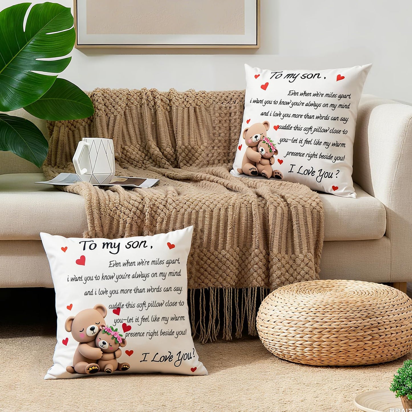 to My Grandmam Throw Pillow Cover - 18x18in Cushion Case, Machine Washable & Easy Care, Ideal for Sofa TV-Watching & Bedside Reading, Adds Warmth to Her Daily Life, Fits Bedroom/Living Room Decor WN420