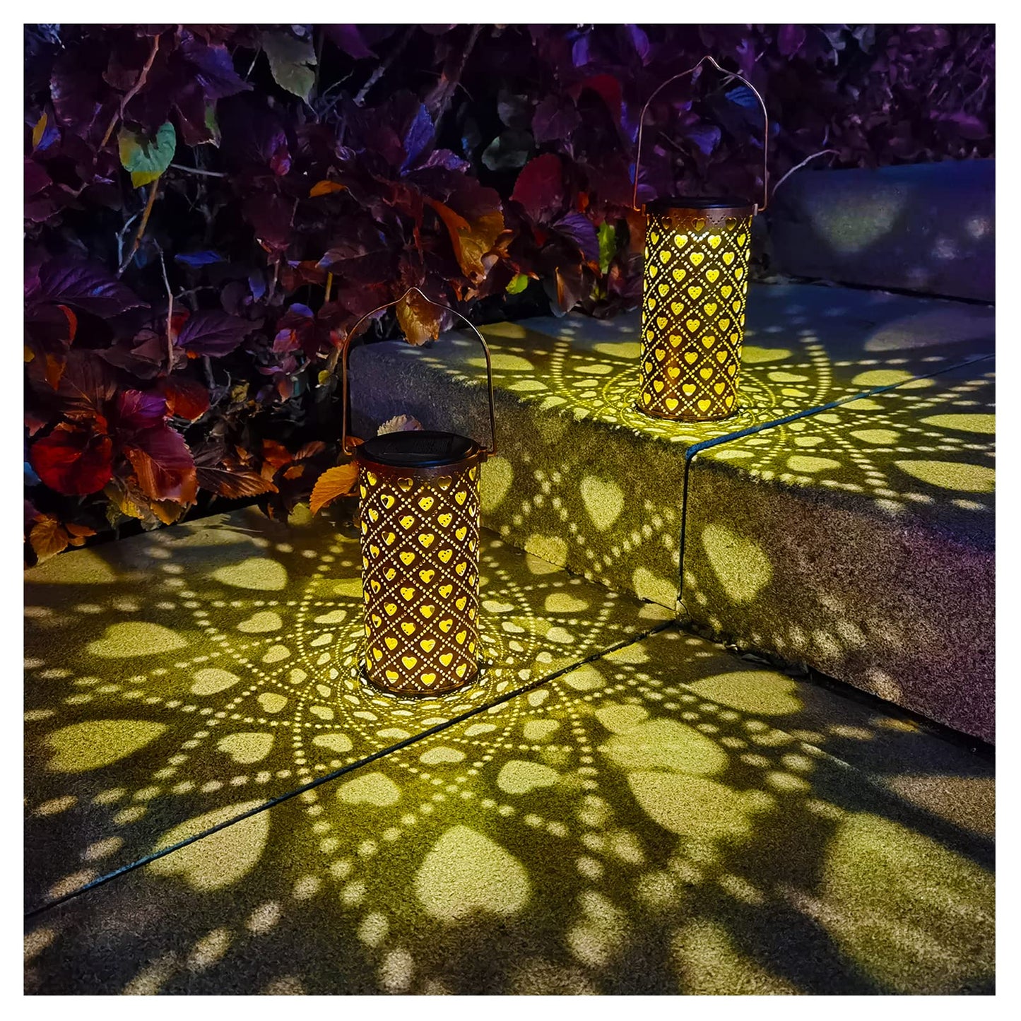 Solar Lanterns Outdoor Waterproof Butterfly Garden Decor Birthday Gifts for Women Mom Grandma, Hanging Solar Lights Metal Lantern Decoration Outside for Yard, Patio, Backyard, Porch