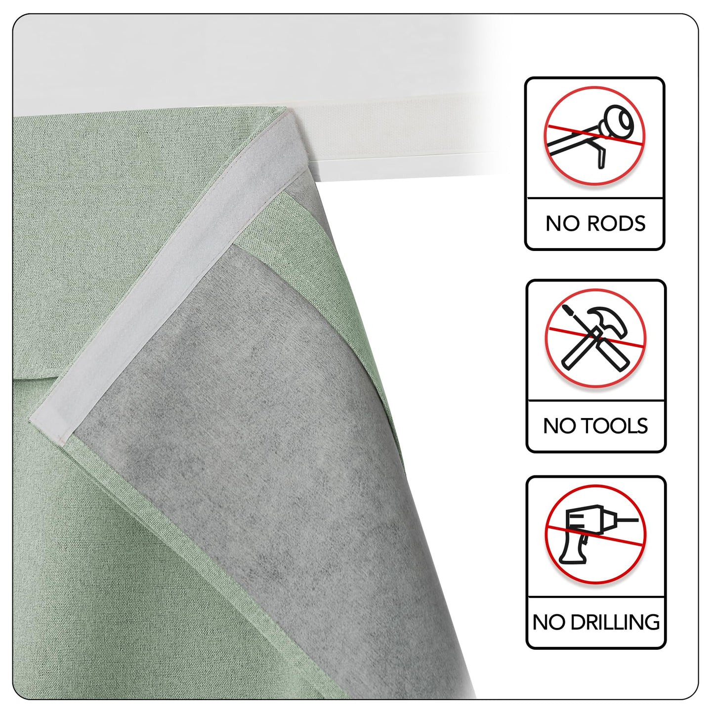 RYB HOME Grey Classroom Door Linen Curtain for Small Window, 100% Blackout Shades Lightweight for French Door Window, W 8 x L 36 Room Darkening Privacy Curtains Tie up Shade, 1 Panel BST220