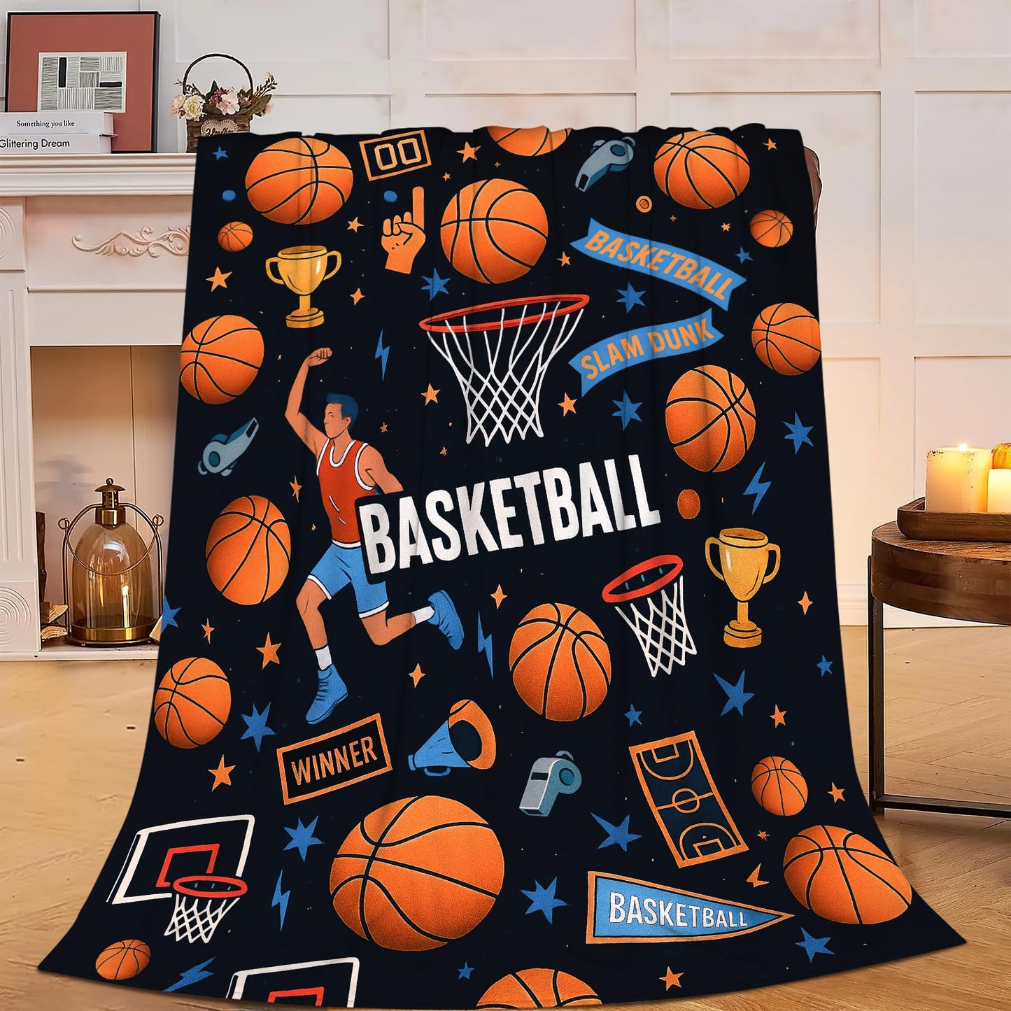 Soccer Blanket Super Soft Warm Fluffy Fleece Flannel Ball Sports Throw Blanket Cozy Fuzzy Plush Stuff Bedding Blankets Gifts for Teens Boys Kids Women Girls Adults 50"X40" BST326H