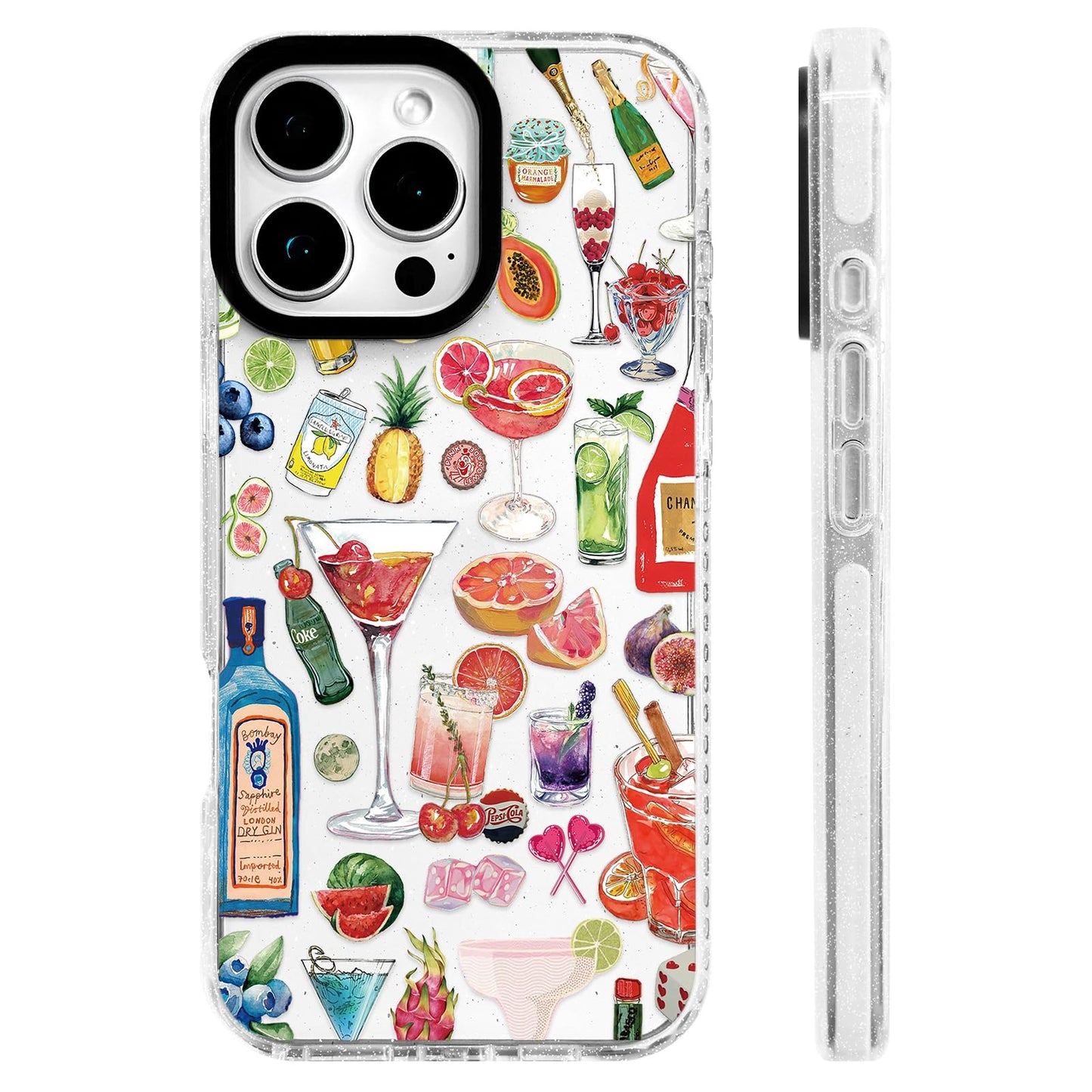 for iPhone 16 Pro Case [Military-Grade Drop Protection/Stylish Soft TPU Protective/Camera Protection/for Women & Girls] - Beach Party Collage Pattern with Mermaid WN420