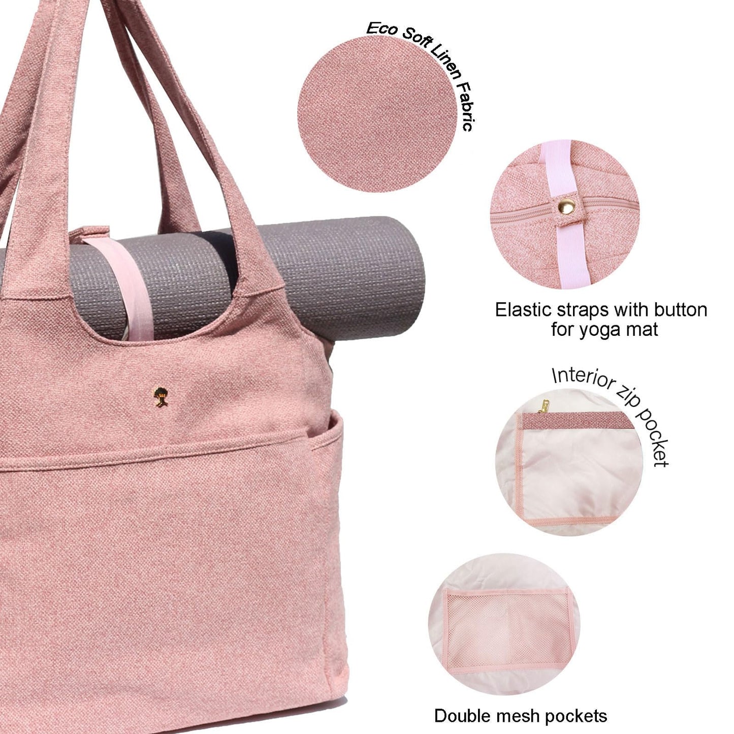 ESVAN Yoga Tote Bag Mat bag Women Shoulder Bags Carryall Tote for Travel Office Workout Gym Nurse Beach BST326H