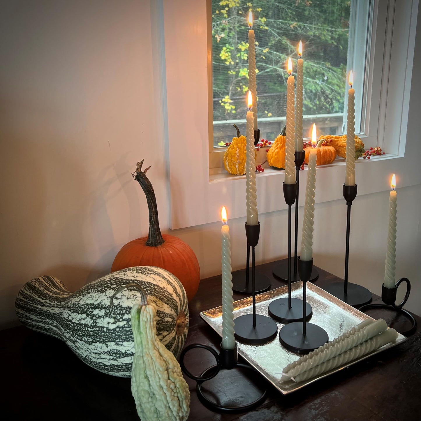 12 Piece Pale Green Twist Taper Candles, 2 Boxed Sets of 6, 4 Hours Burn Time, Paraffin Wax, 7.75 Inches BST220