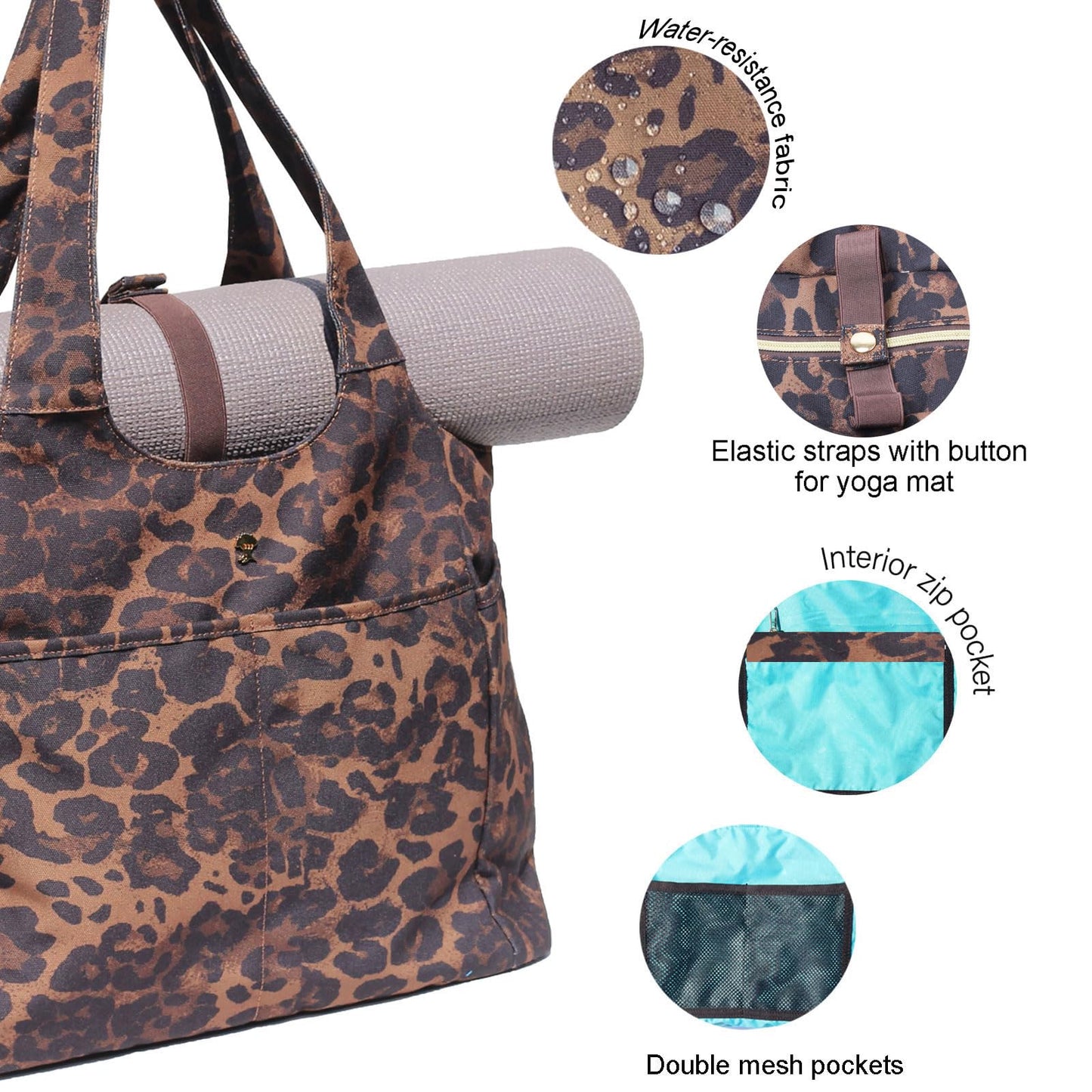 ESVAN Yoga Tote Bag Mat bag Women Shoulder Bags Carryall Tote for Travel Office Workout Gym Nurse Beach BST326H