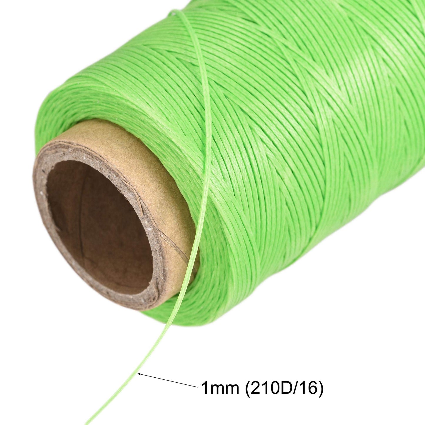 uxcell Leather Sewing Thread 186 Yards 210D/1mm Polyester Waxed Cord for Manual Sewing, Wheat BST326H